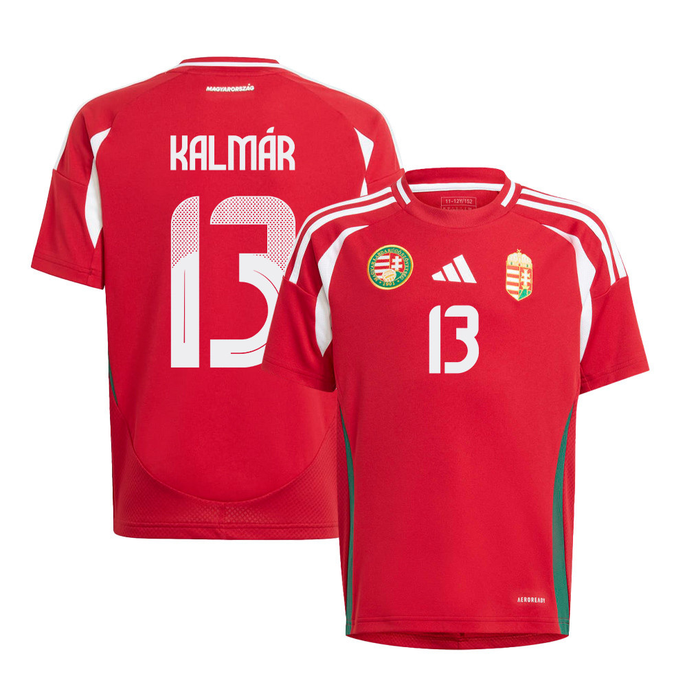 Zsolt Kalmár 13 Hungary National Team 2024/25 Home YOUTH Jersey - Red