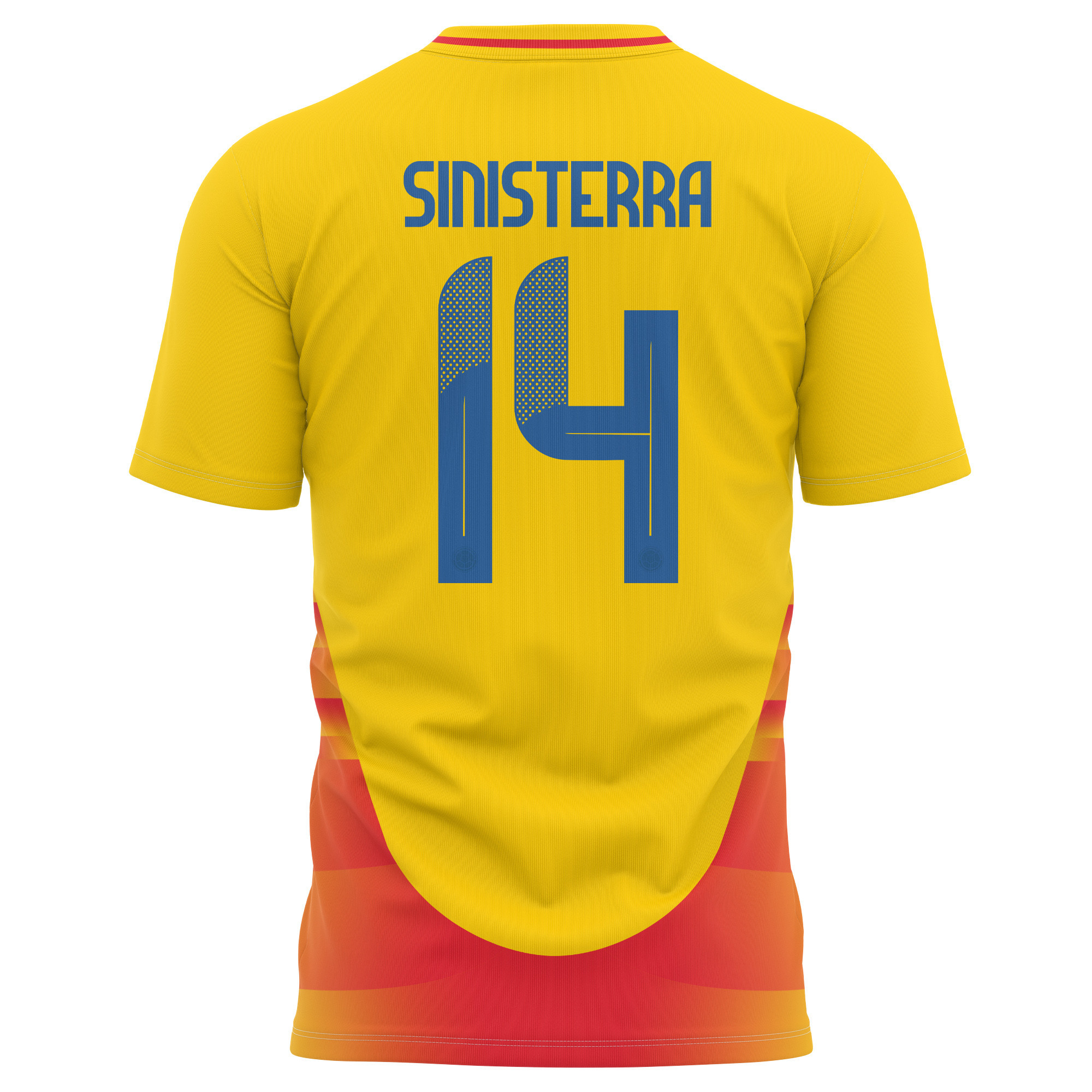 Luis Sinisterra 14 Colombia National Team 2024 Home Kits AOP T-shirt - Yellow
