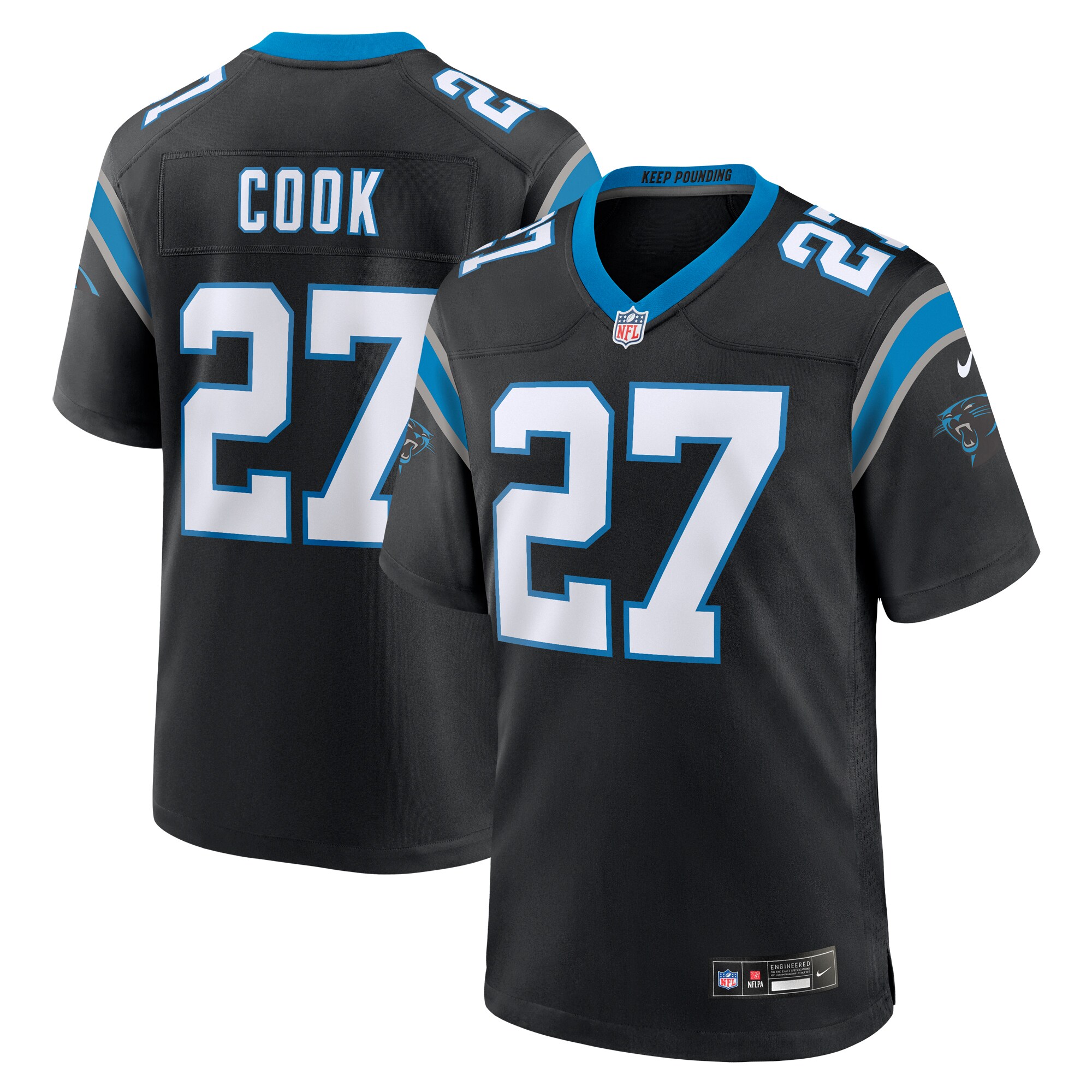 Alex Cook Carolina Panthers   Game Jersey -  Black