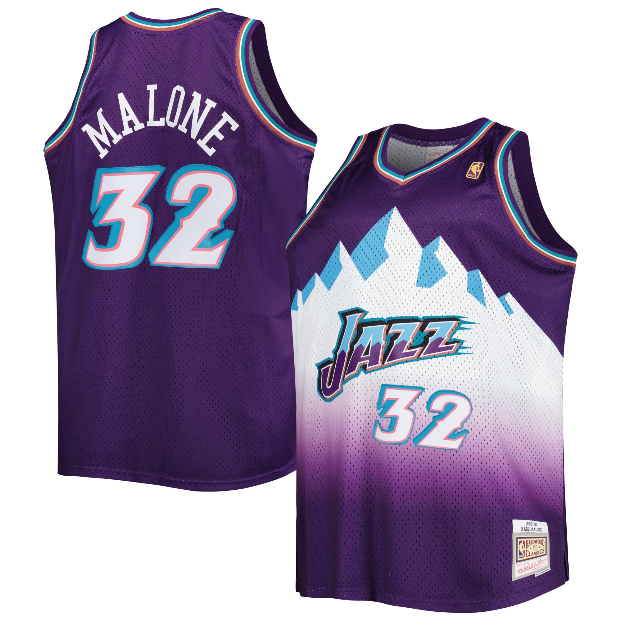 Karl Malone Utah Jazz Mitchell & Ness Big & Tall Hardwood Classics 1996\/97 Swingman Jersey - Purple