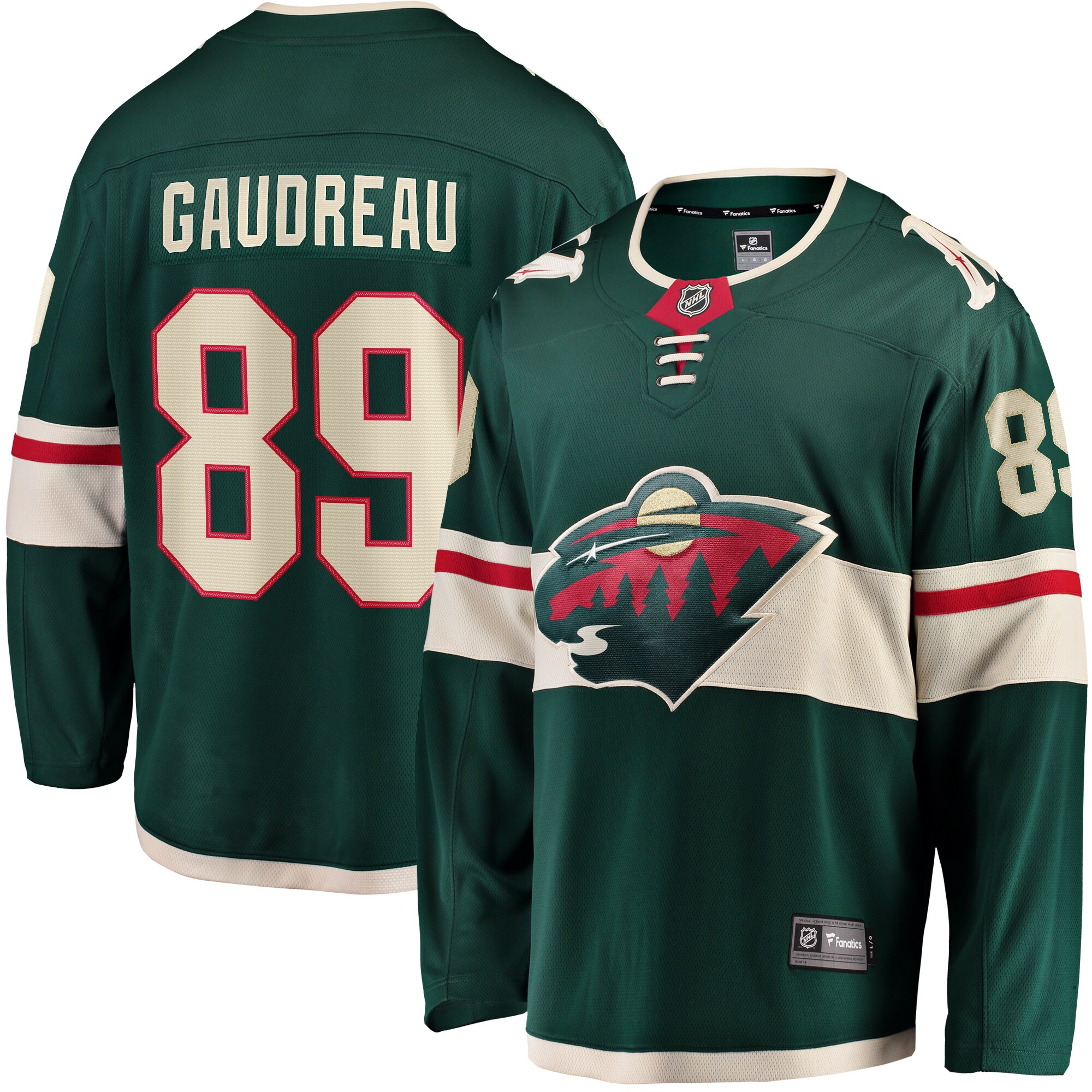 Frederick Gaudreau Minnesota Wild Fanatics Home Breakaway Player Jersey - Green