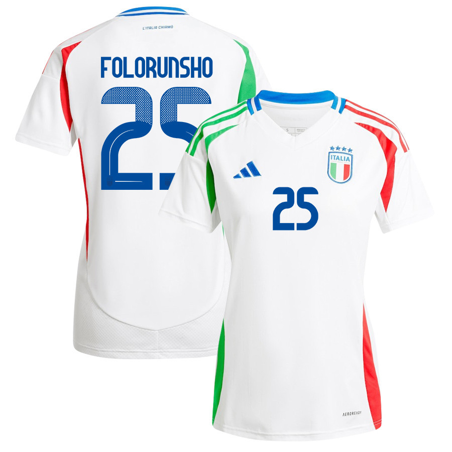 Michael Folorunsho 25 Italy National Team 2024/25 Away Women Jersey - White