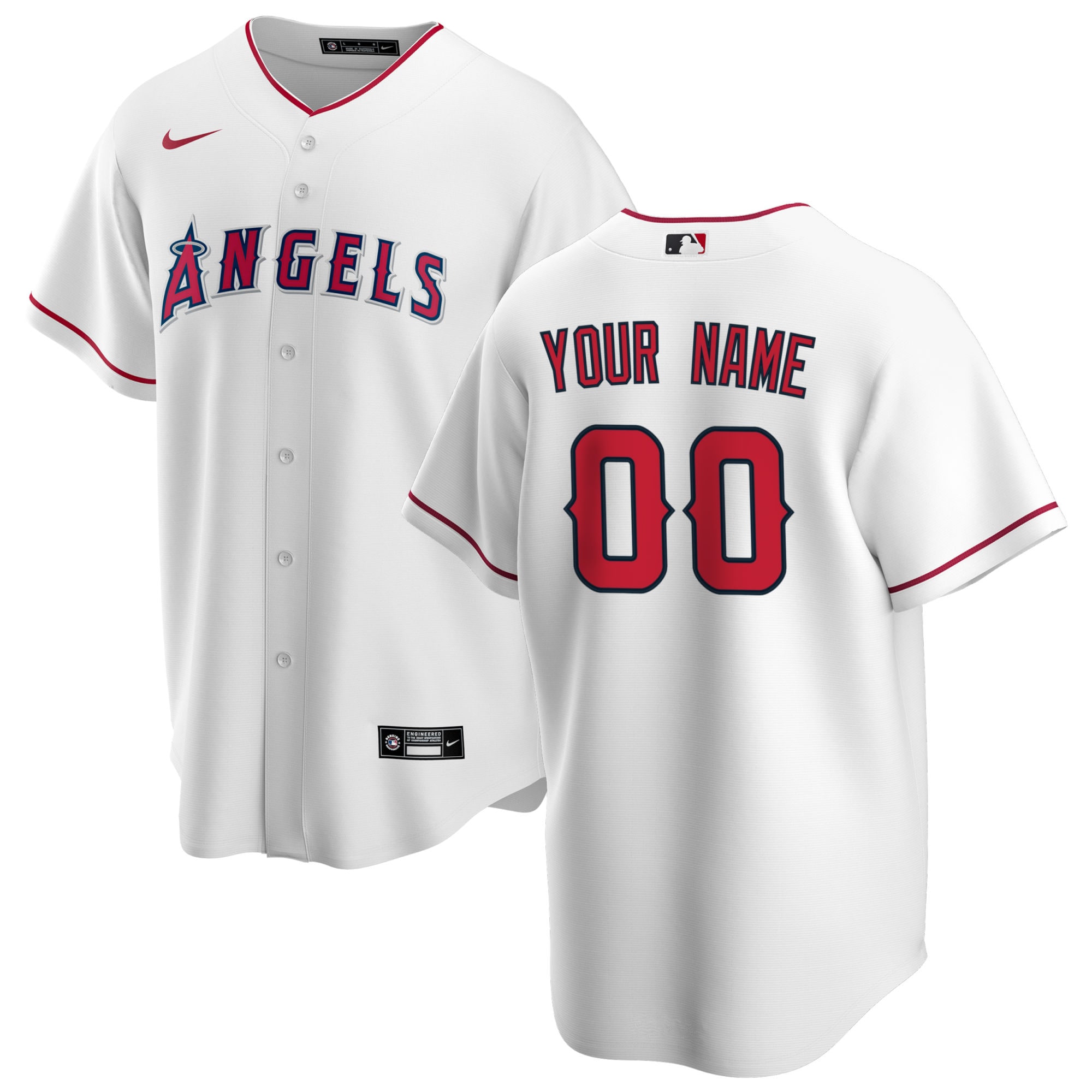 Los Angeles Angels  Home Replica Custom Jersey - White