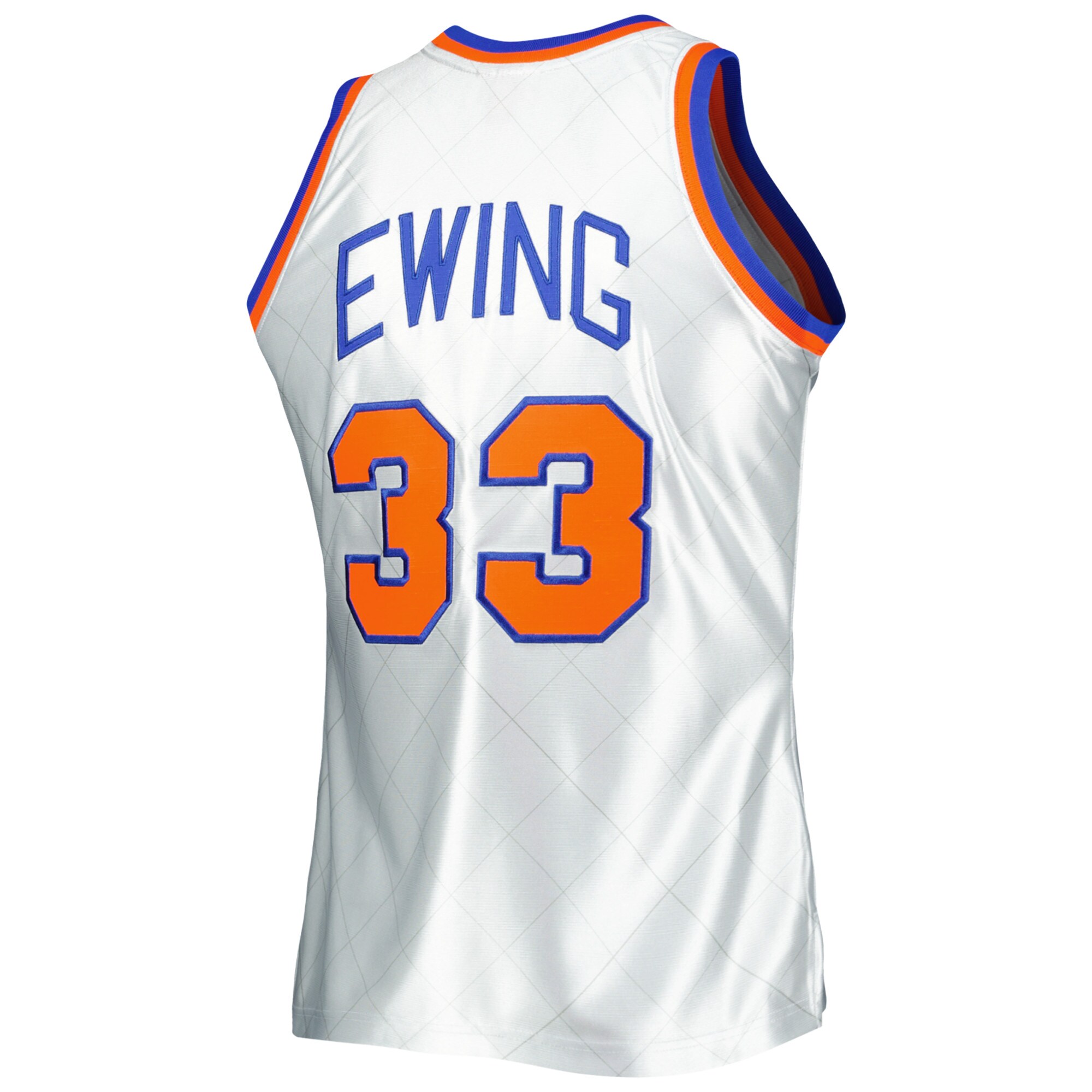 Patrick Ewing New York Knicks Mitchell & Ness 1985\/86 Hardwood Classics 75th Anniversary Swingman Jersey - Platinum