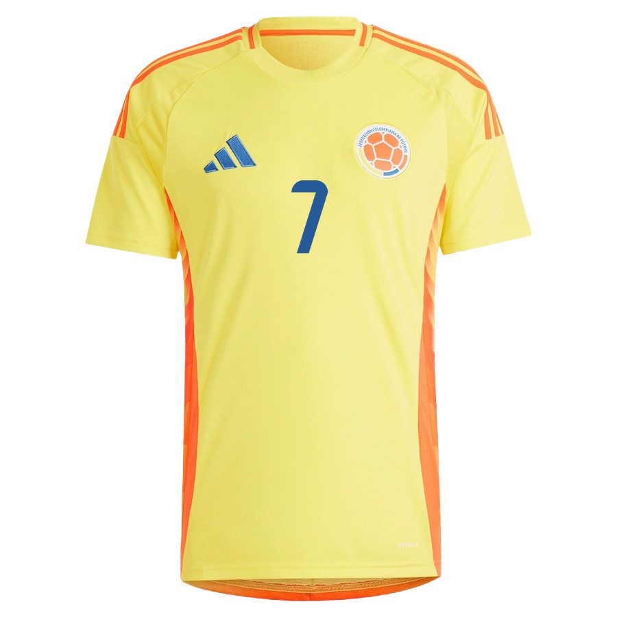 Luis Díaz 7 Colombia National Team 2024/25 Home Men Jersey - Yellow