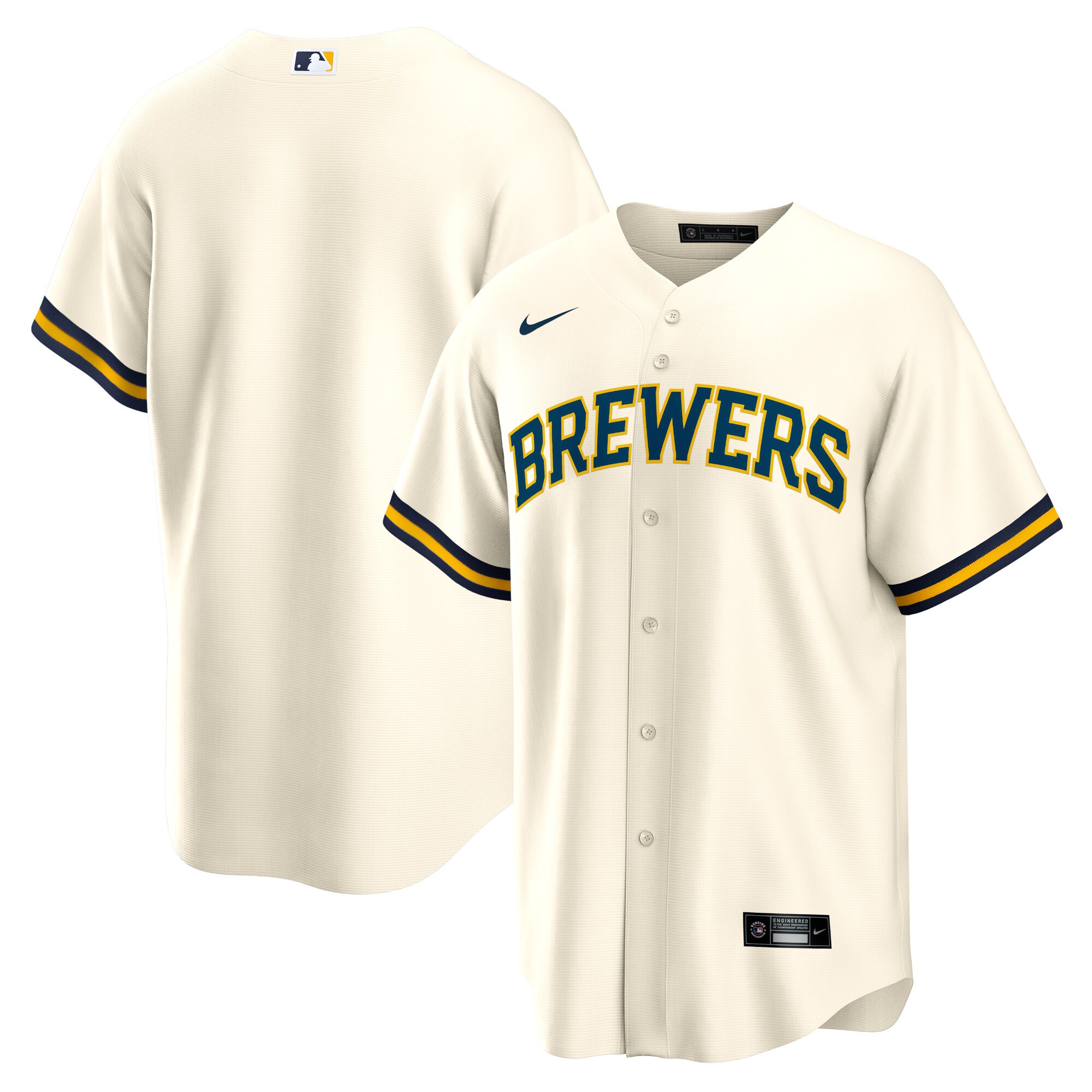Milwaukee Brewers  Home Replica Team Jersey - Cream
