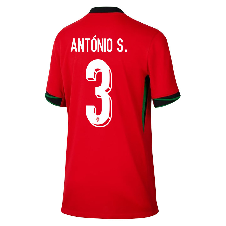 António Silva 3 Portugal National Team 2024/25 Home YOUTH Jersey - Red