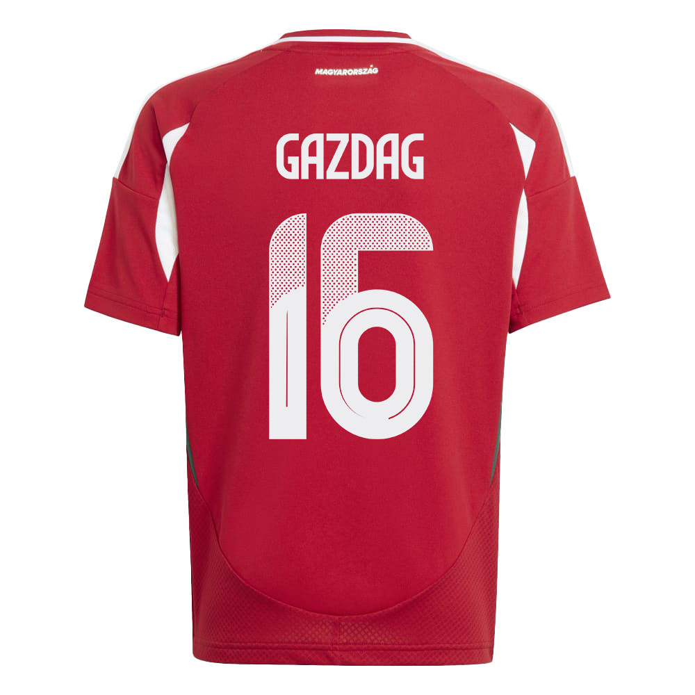 Dániel Gazdag 16 Hungary National Team 2024/25 Home YOUTH Jersey - Red