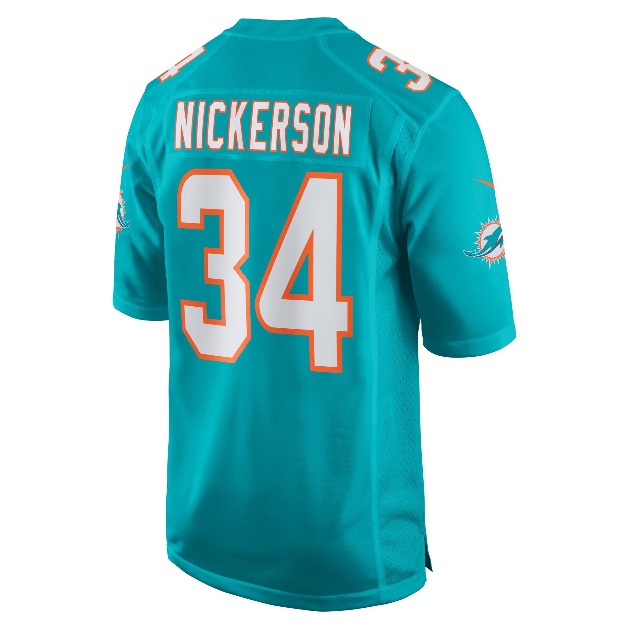 Parry Nickerson Miami Dolphins  Team Game Jersey -  Aqua