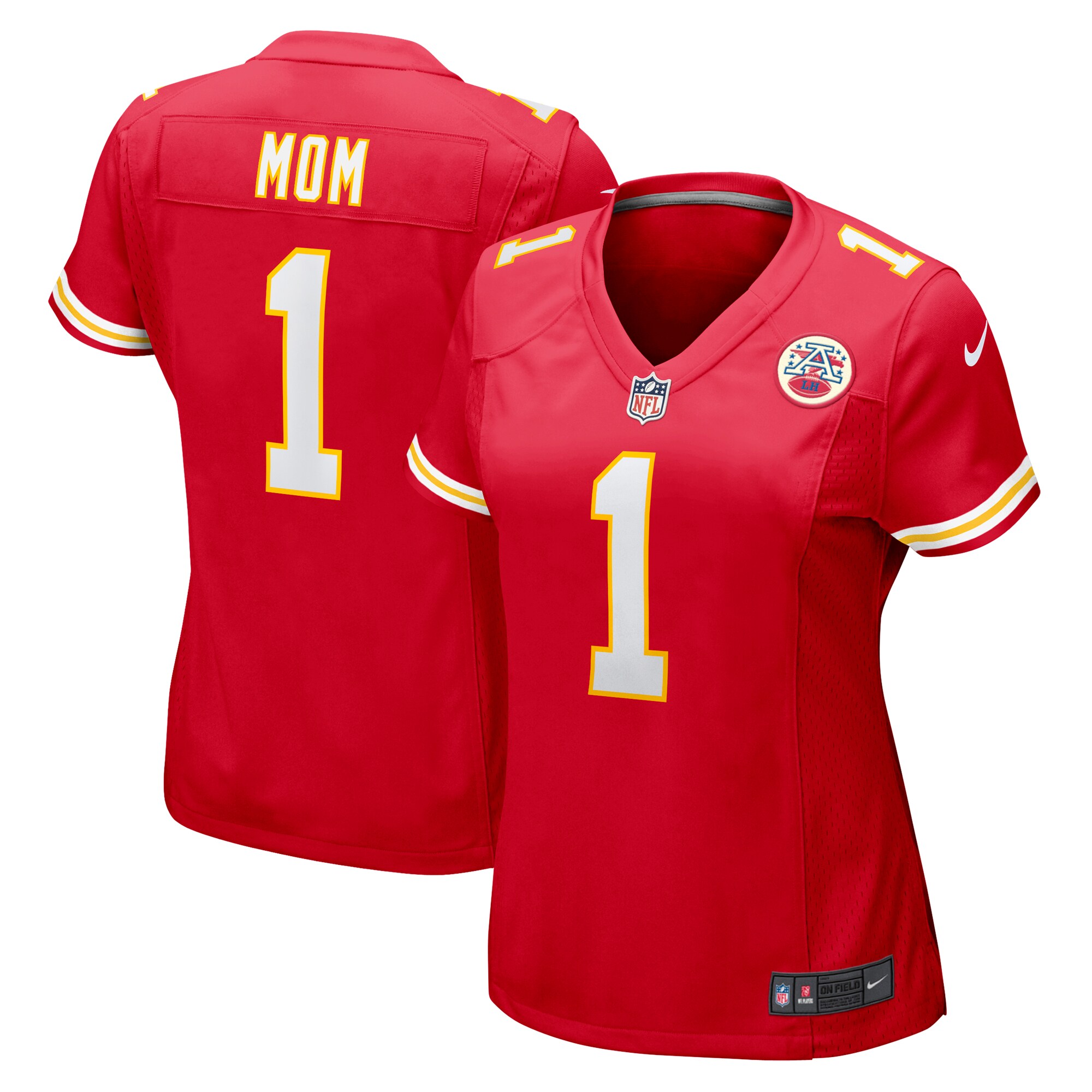 Number 1 Mom Kansas City Chiefs  Women's Game Jersey - Red