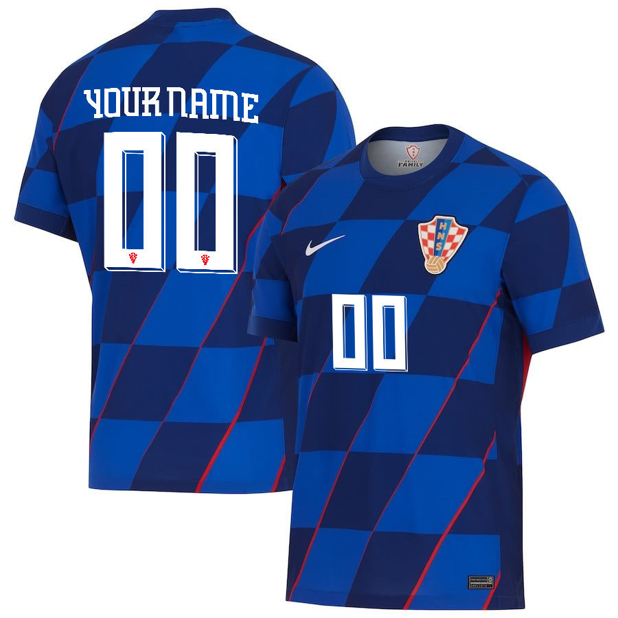 Croatia National Team 2024 Away Men Custom Jersey - Blue