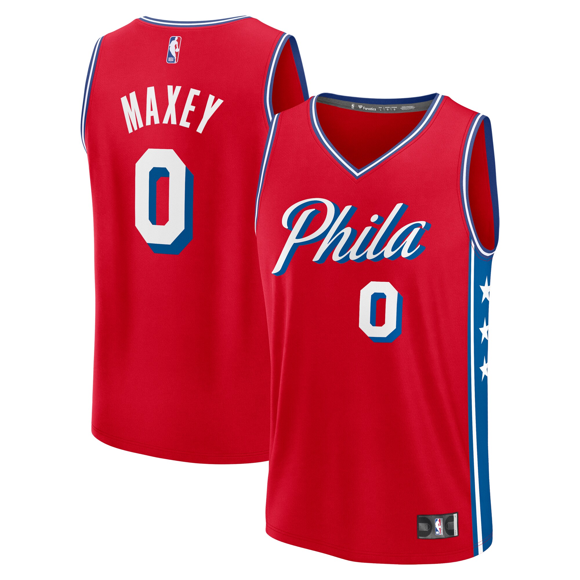 Tyrese Maxey Philadelphia 76ers Fanatics Fast Break Replica Player Jersey - Statement Edition - Red