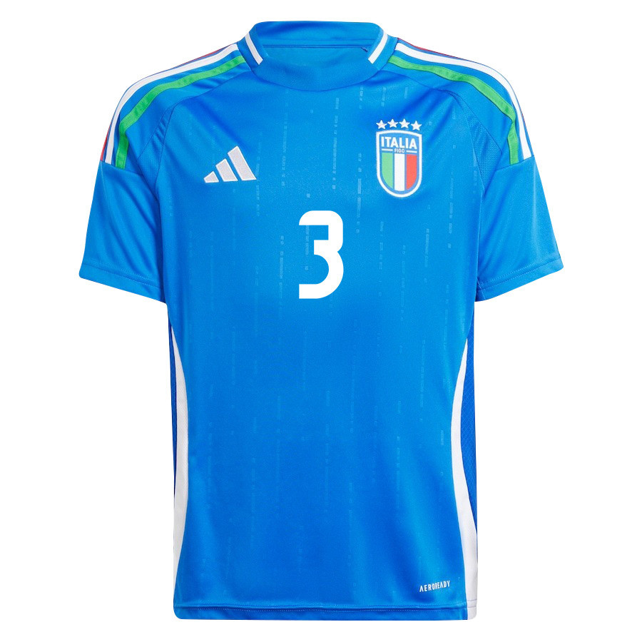 Federico Dimarco 3 Italy National Team 2024/25 Home YOUTH Jersey - Blue