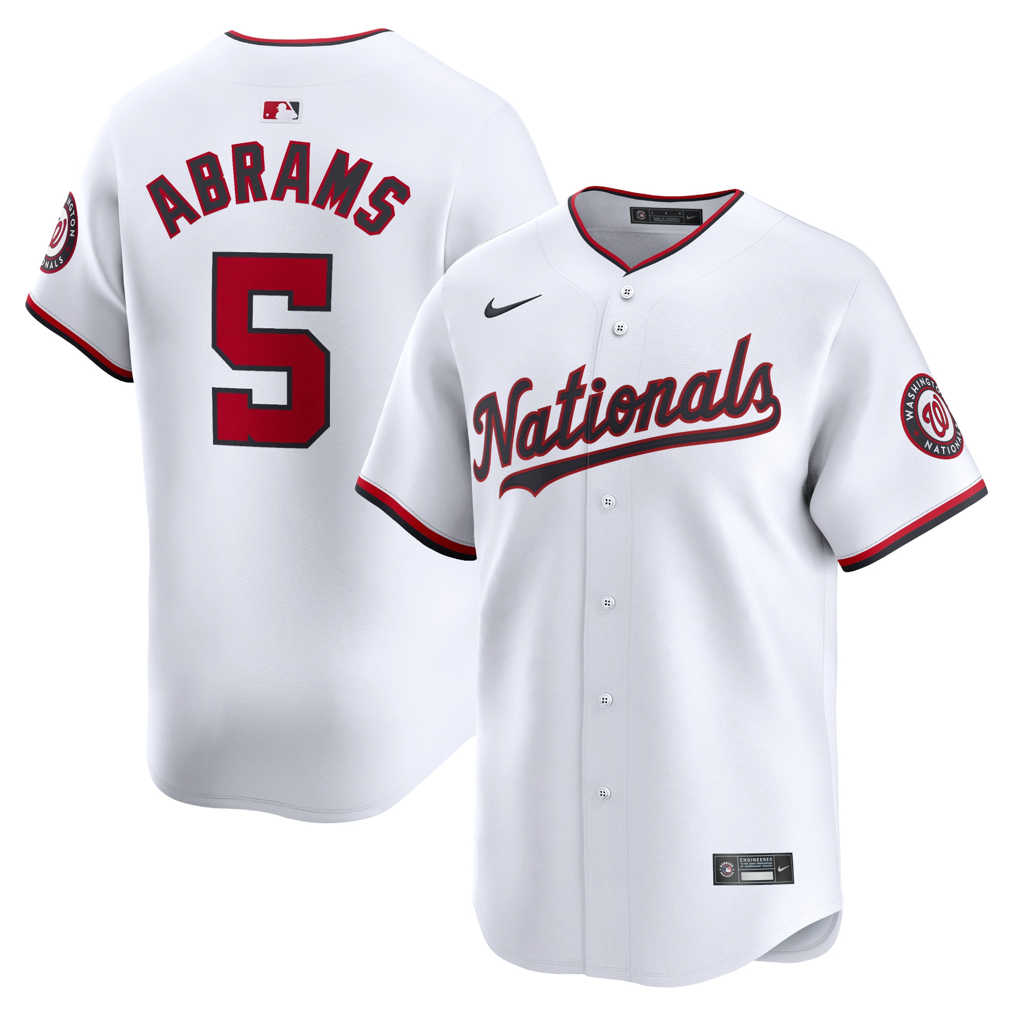 CJ Abrams Washington Nationals  Youth Home Limited Player Jersey - White