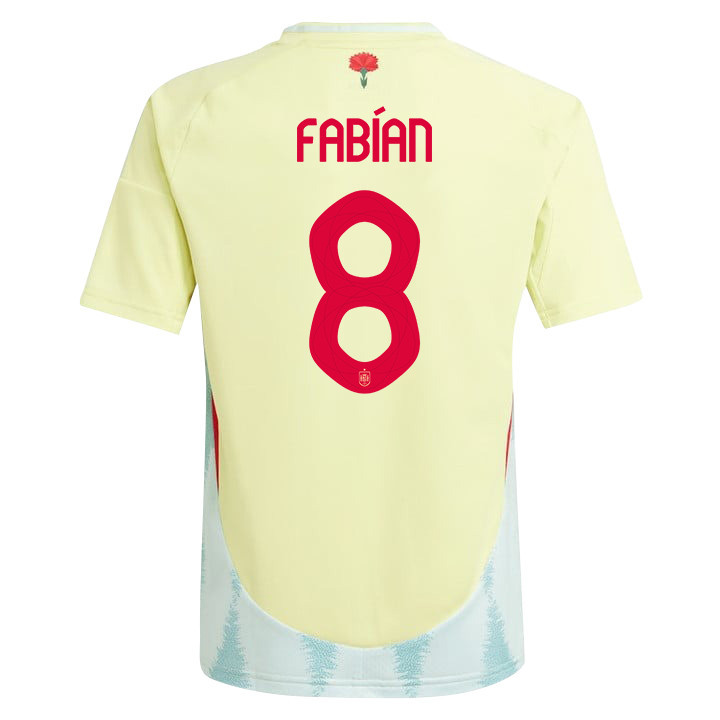 Fabián Ruiz 8 Spain National Team 2024 Away YOUTH Jersey - Yellow