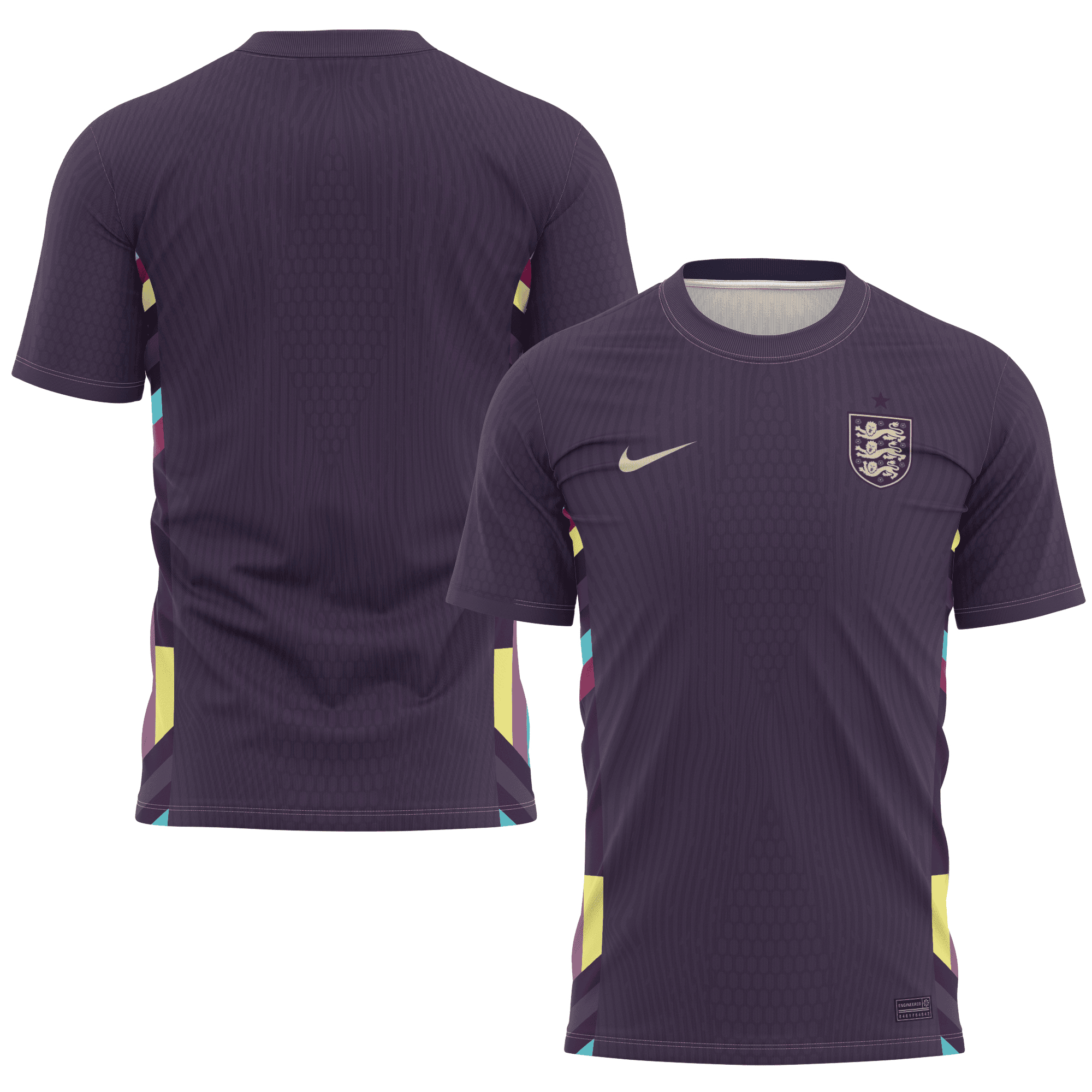 England National Team 2024 Away Kits AOP T-shirt - Purple