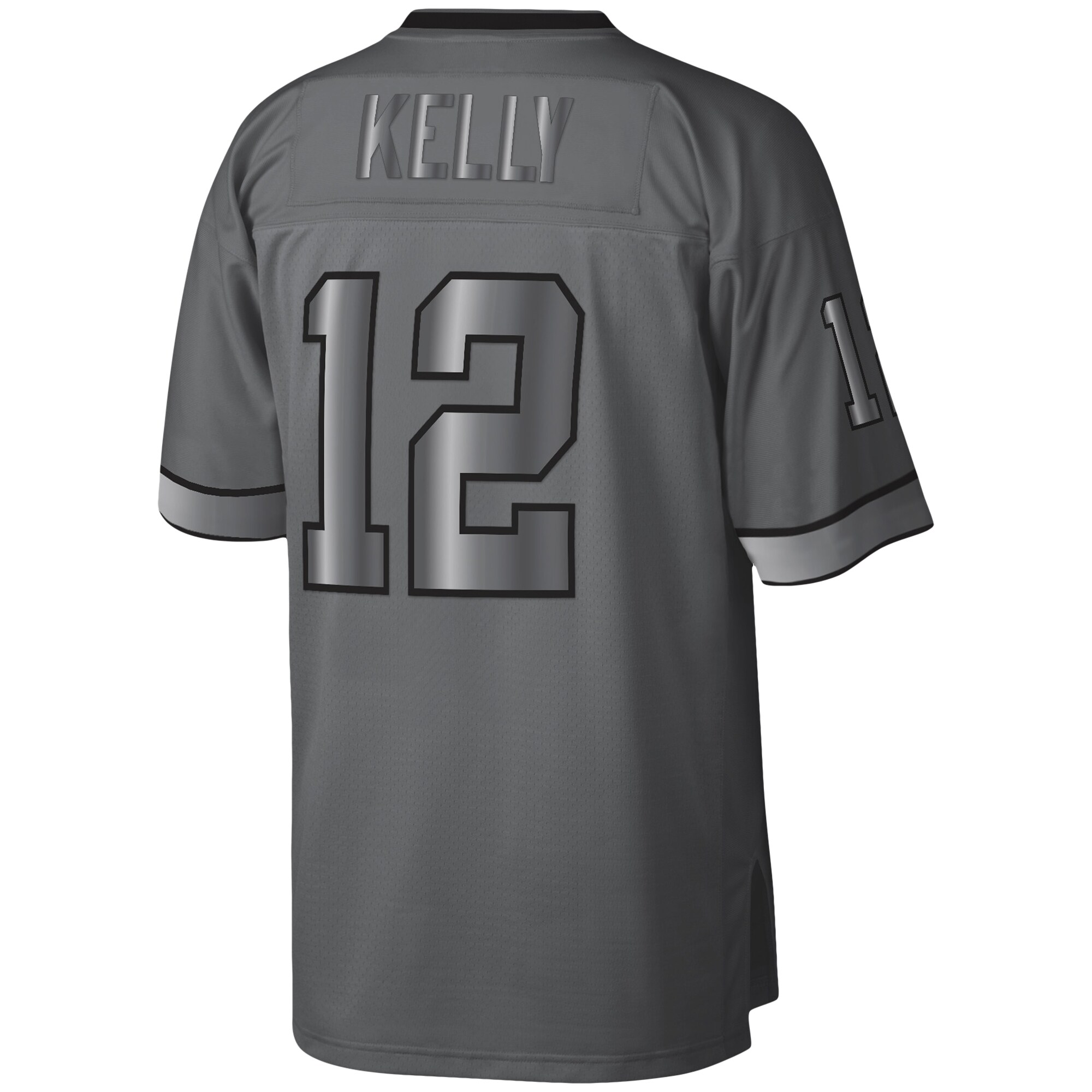 Jim Kelly Buffalo Bills Mitchell & Ness 1990 Retired Player Metal Legacy Jersey - Charcoal