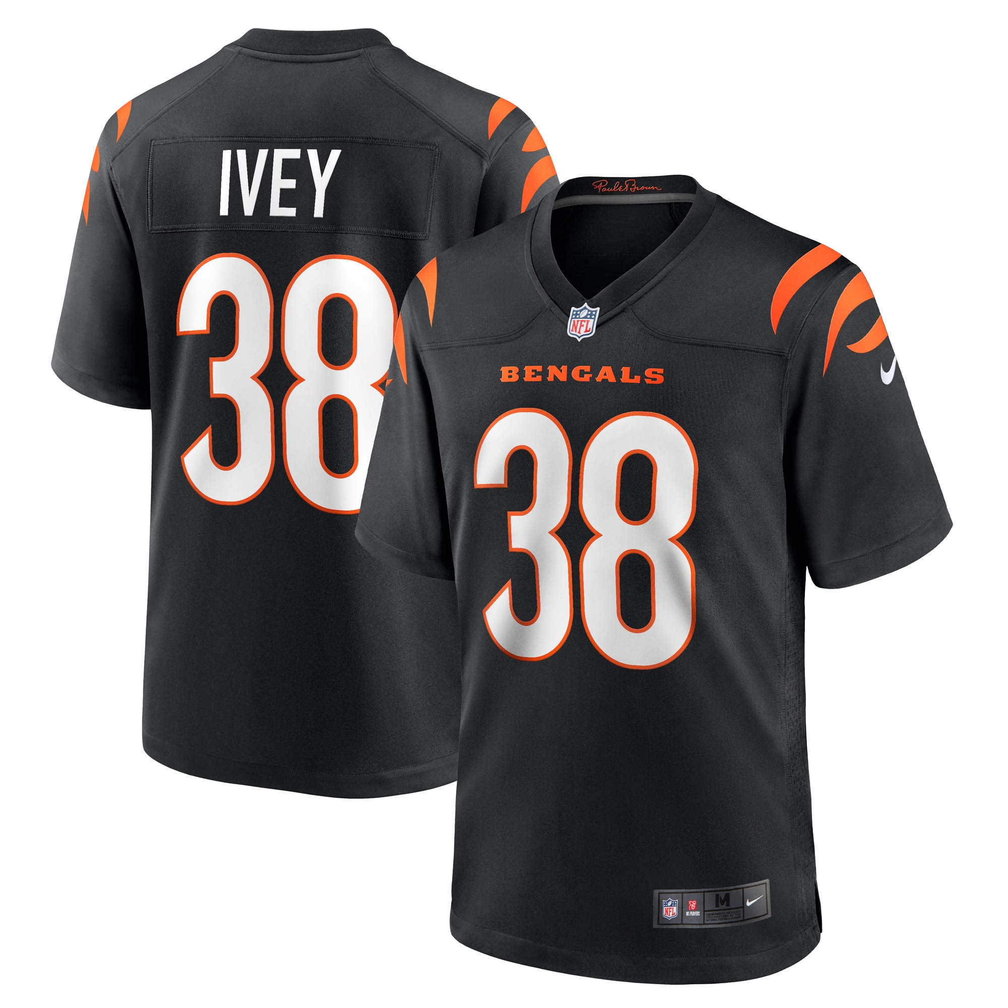 DJ Ivey Cincinnati Bengals  Team Game Jersey -  Black