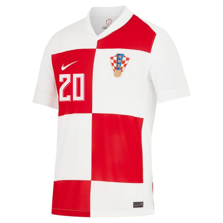 Joško Gvardiol 20 Croatia National Team 2024 Home Men Jersey - White