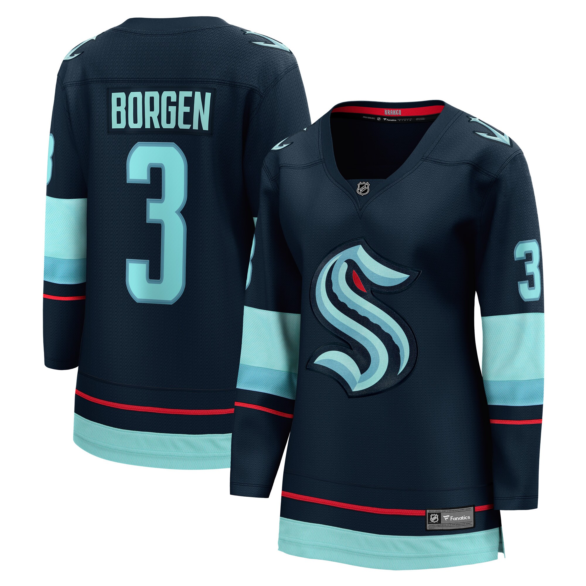Will Borgen Seattle Kraken Fanatics Women's Home Breakaway Player Jersey - Deep Sea Blue