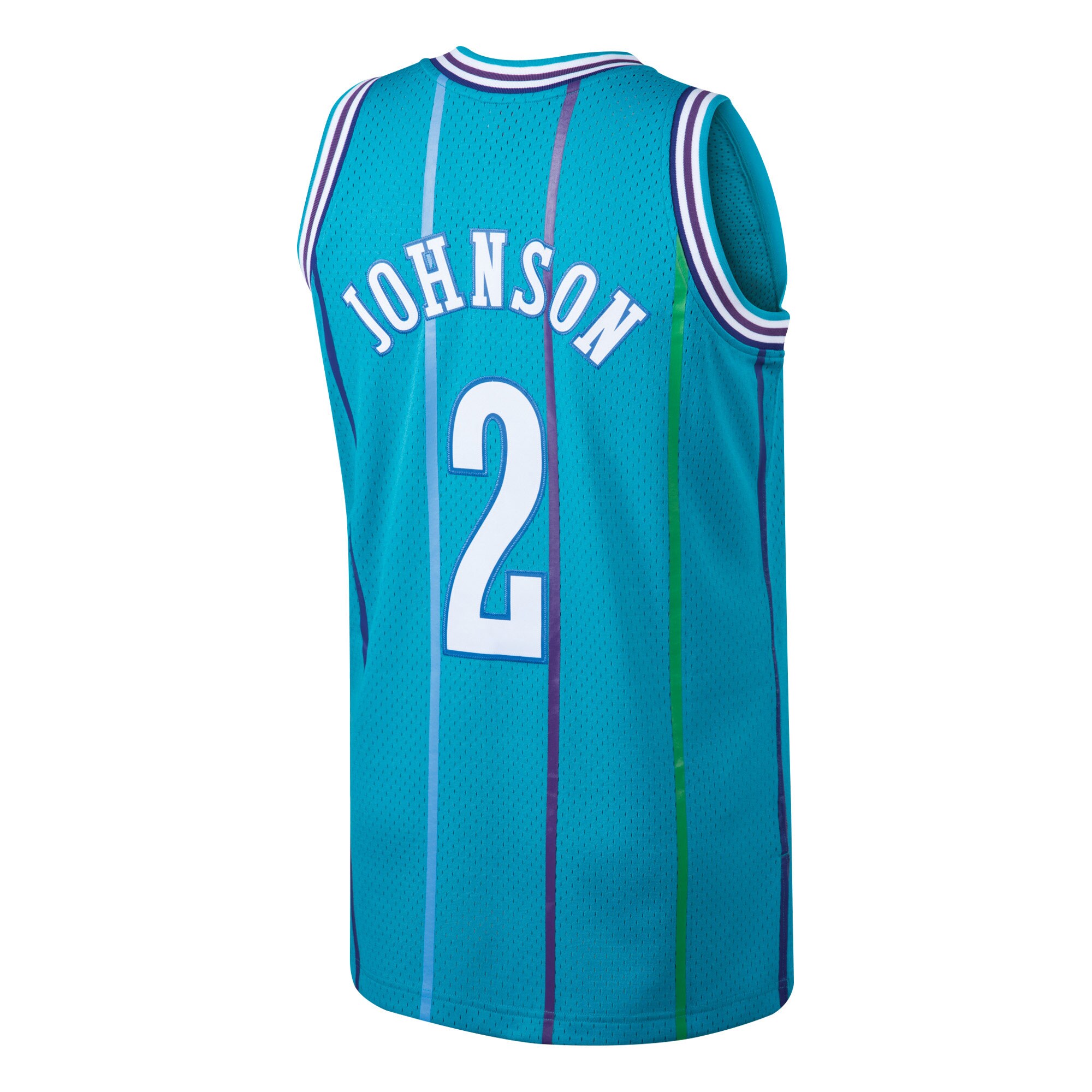 Larry Johnson Charlotte Hornets Mitchell & Ness 1992\/93 Hardwood Classics Swingman Jersey - Teal