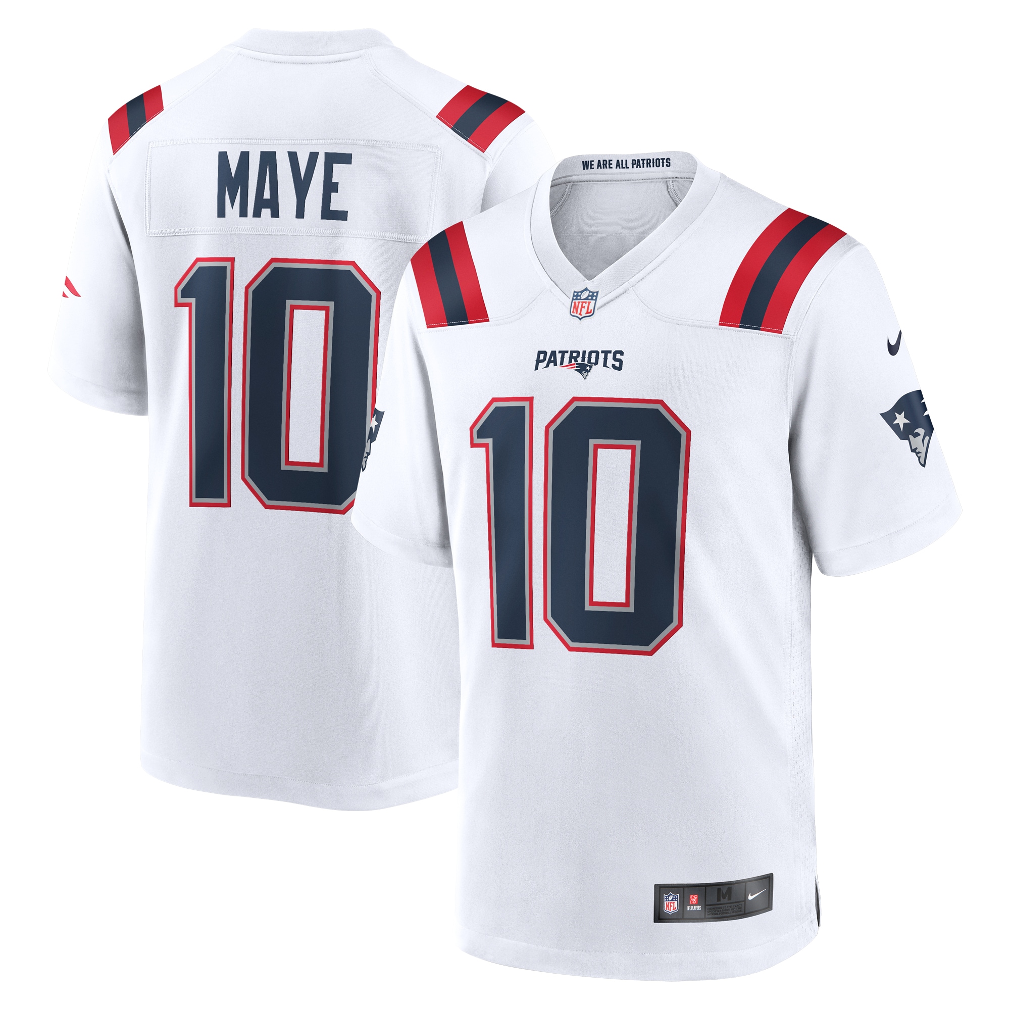 Drake Maye New England Patriots  2024 NFL Draft First Round Pick Player Game Jersey - White