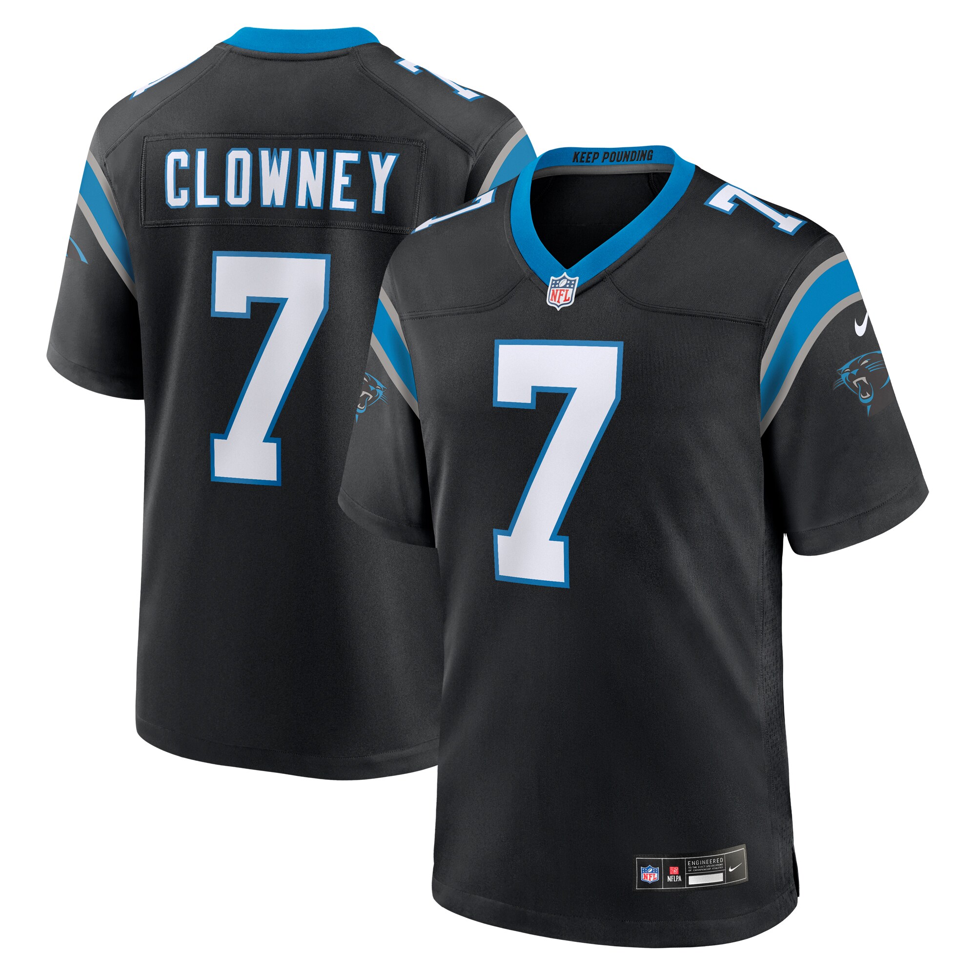 Jadeveon Clowney Carolina Panthers   Game Jersey -  Black