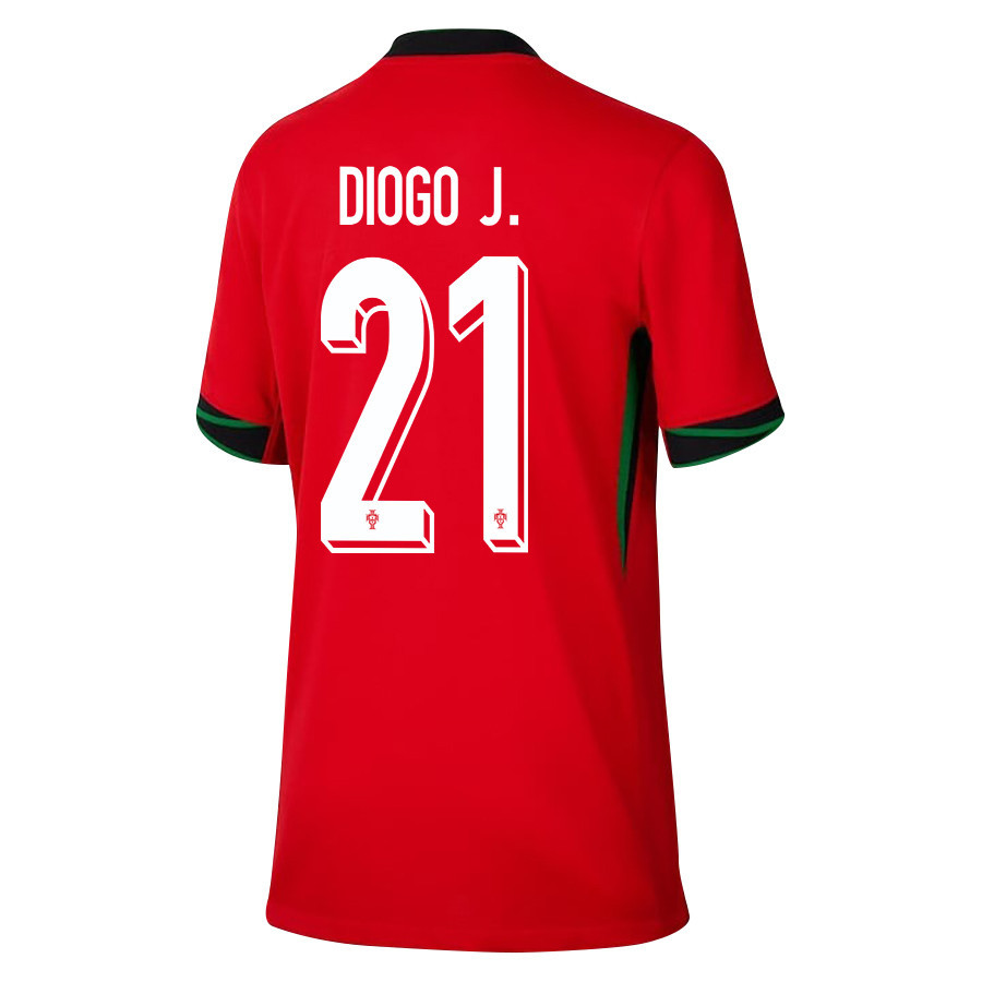 Diogo Jota 21 Portugal National Team 2024/25 Home YOUTH Jersey - Red