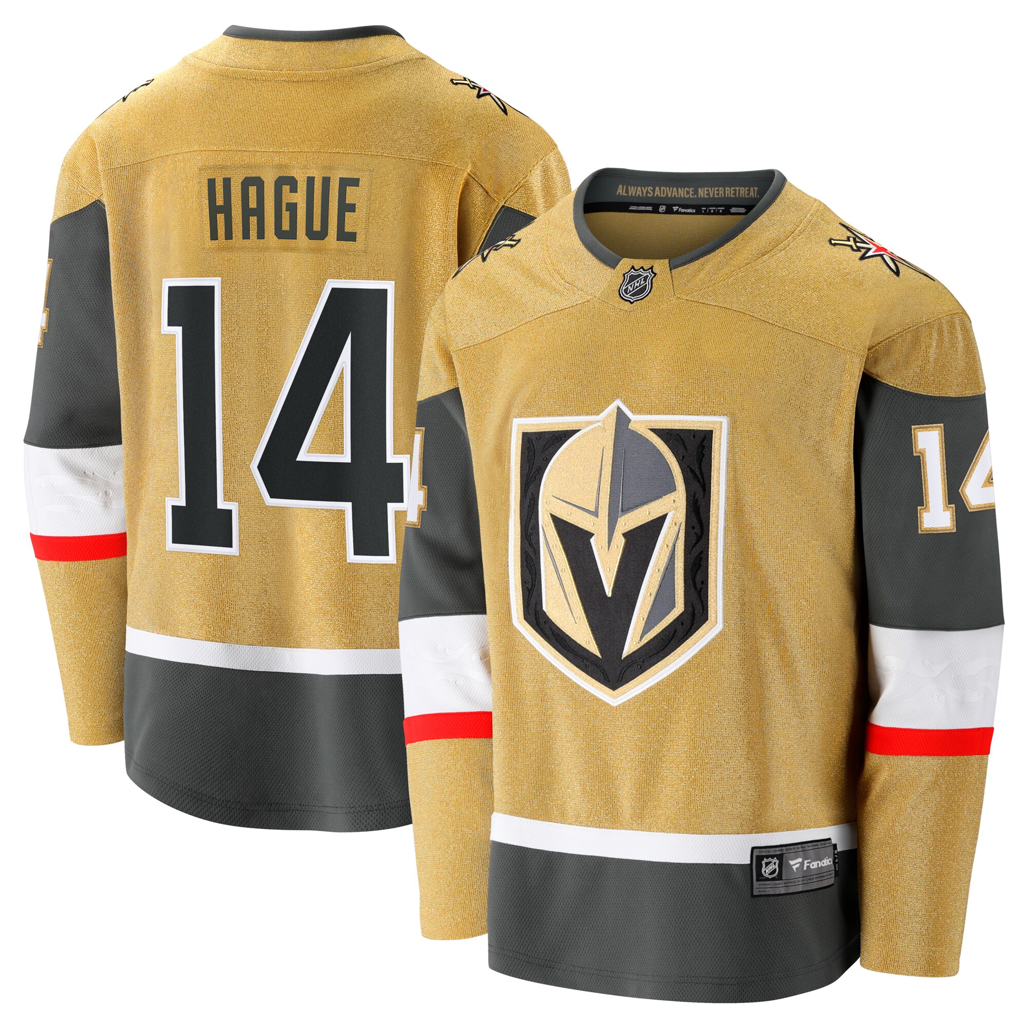 Nicolas Hague Vegas Golden Knights Fanatics Home Premier Breakaway Player Jersey - Gold