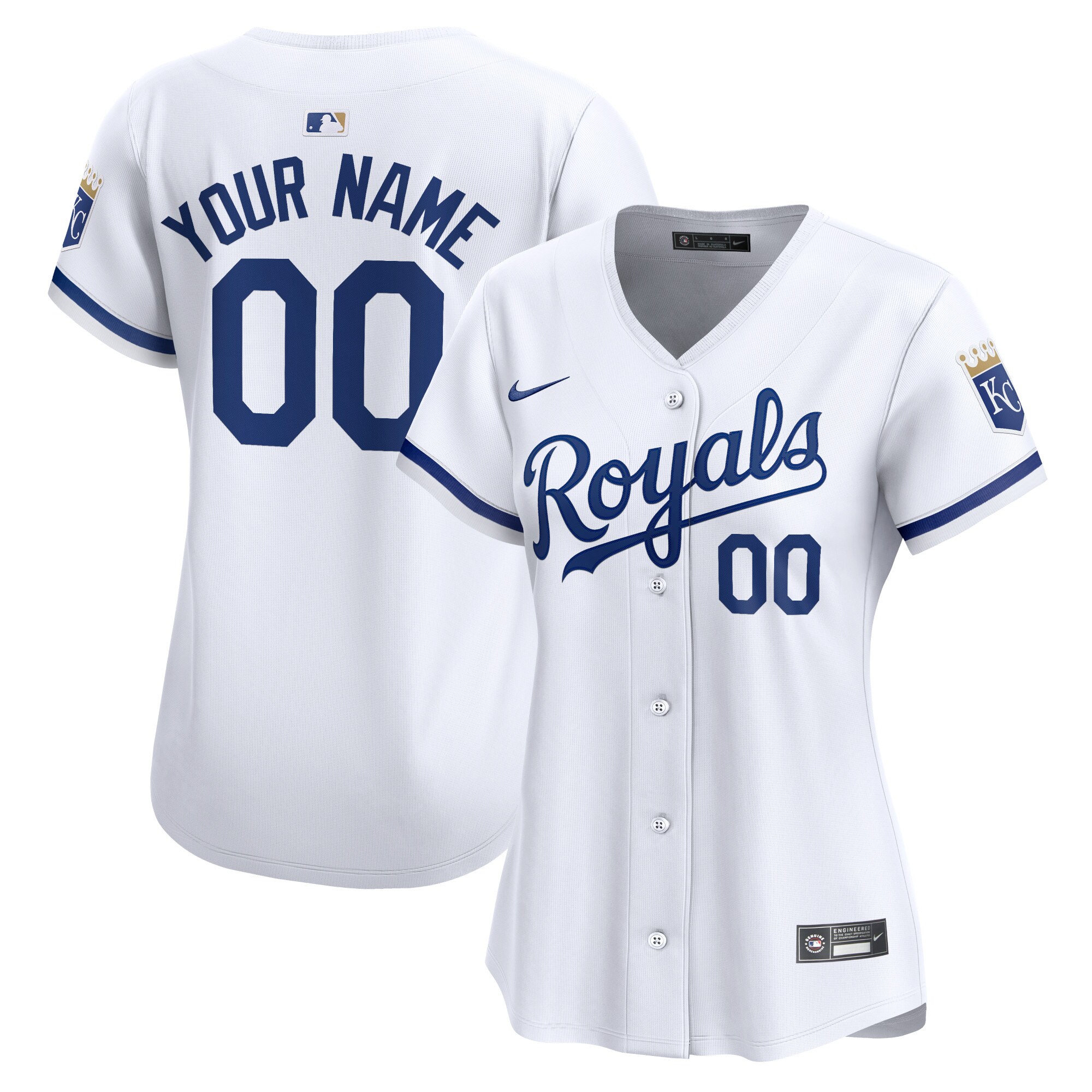 Kansas City Royals  Women's Home Limited Custom Jersey - White