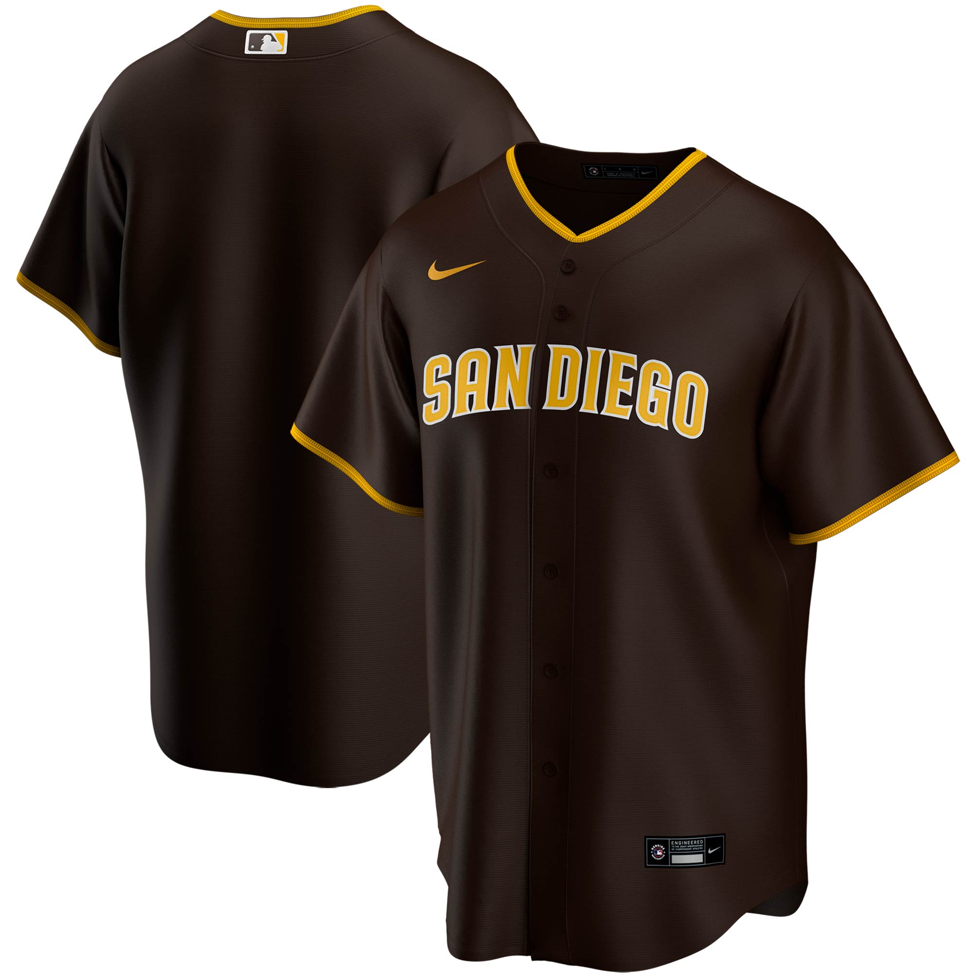 San Diego Padres  Road Replica Team Jersey - Brown
