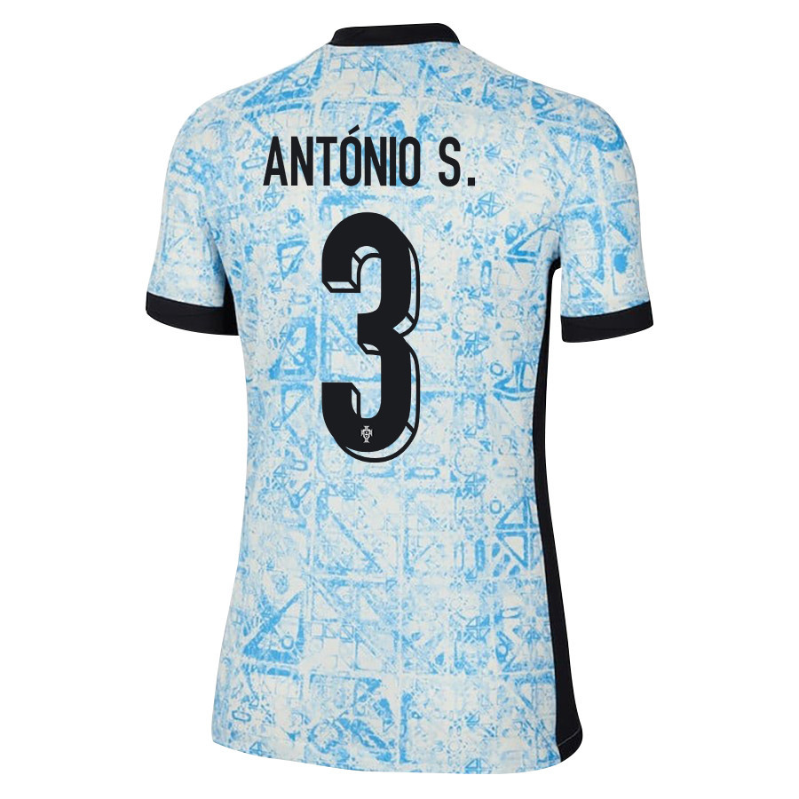 António Silva 3 Portugal National Team 2024/25 Away WOMEN Jersey - Cream/Blue