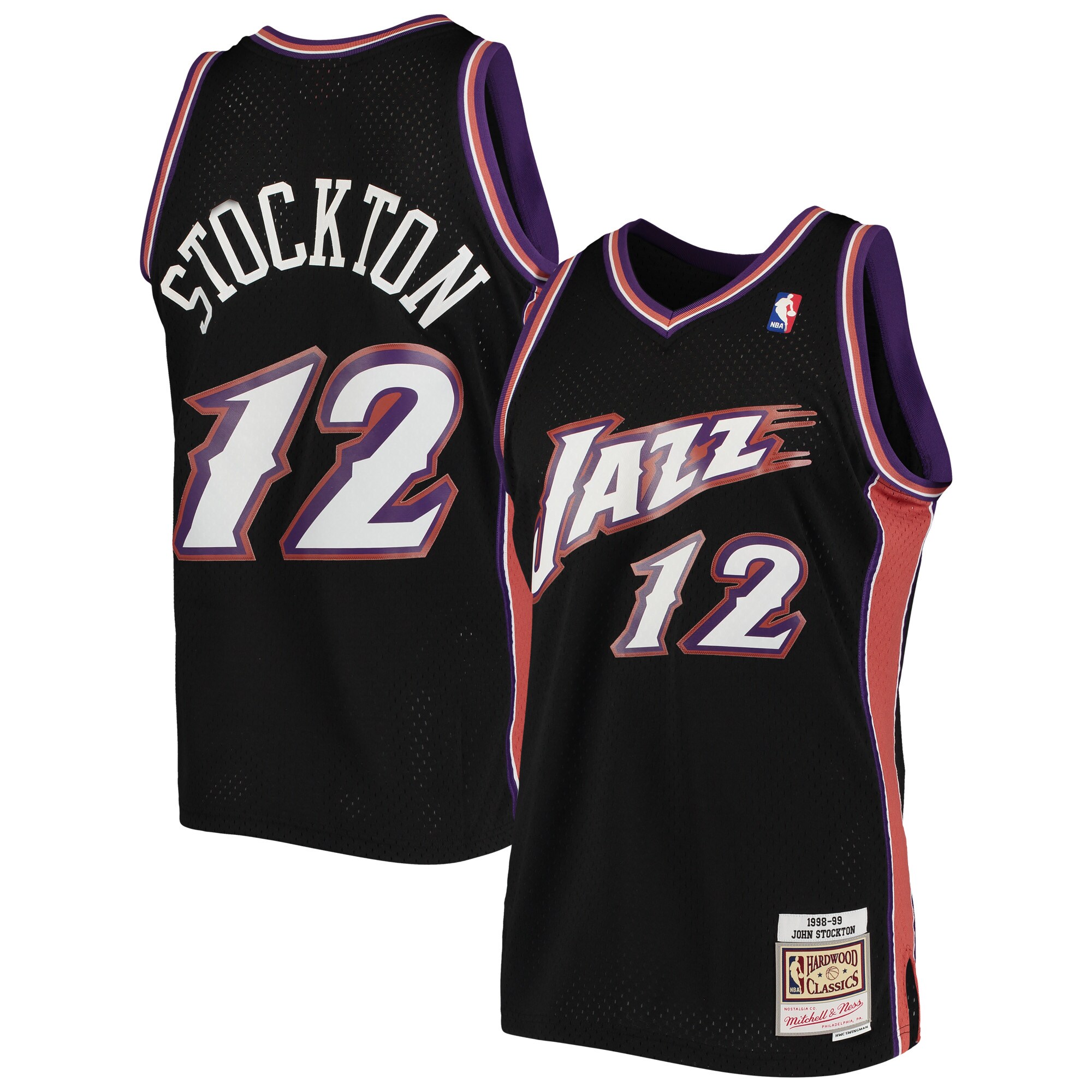John Stockton Utah Jazz Mitchell & Ness 1998\/99 Hardwood Classics Swingman Jersey - Black