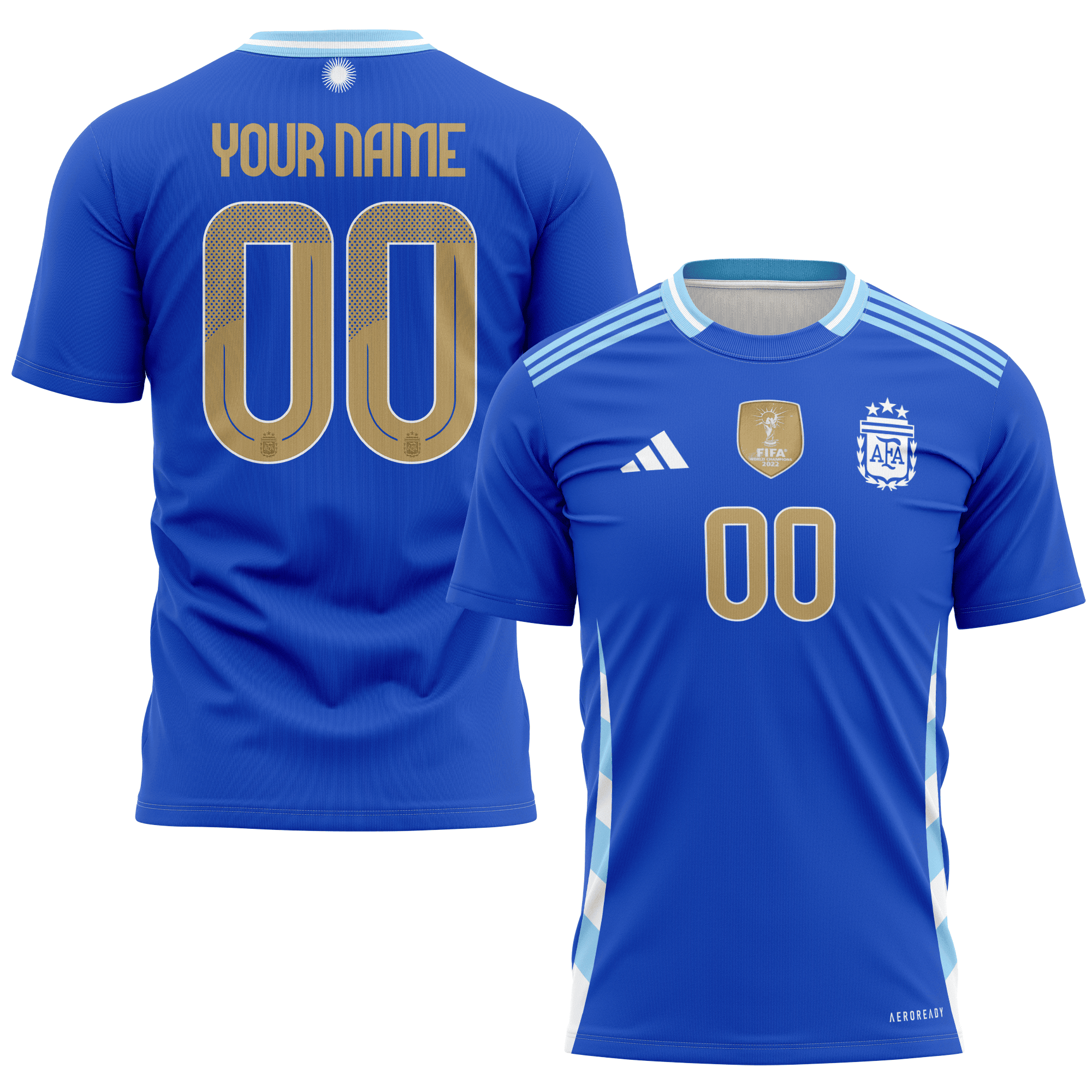 Argentina National Team 2024 Away Kits Custom AOP T-shirt - Blue