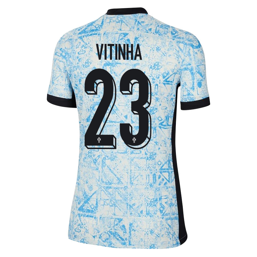 Vitinha 23 Portugal National Team 2024/25 Away WOMEN Jersey - Cream/Blue