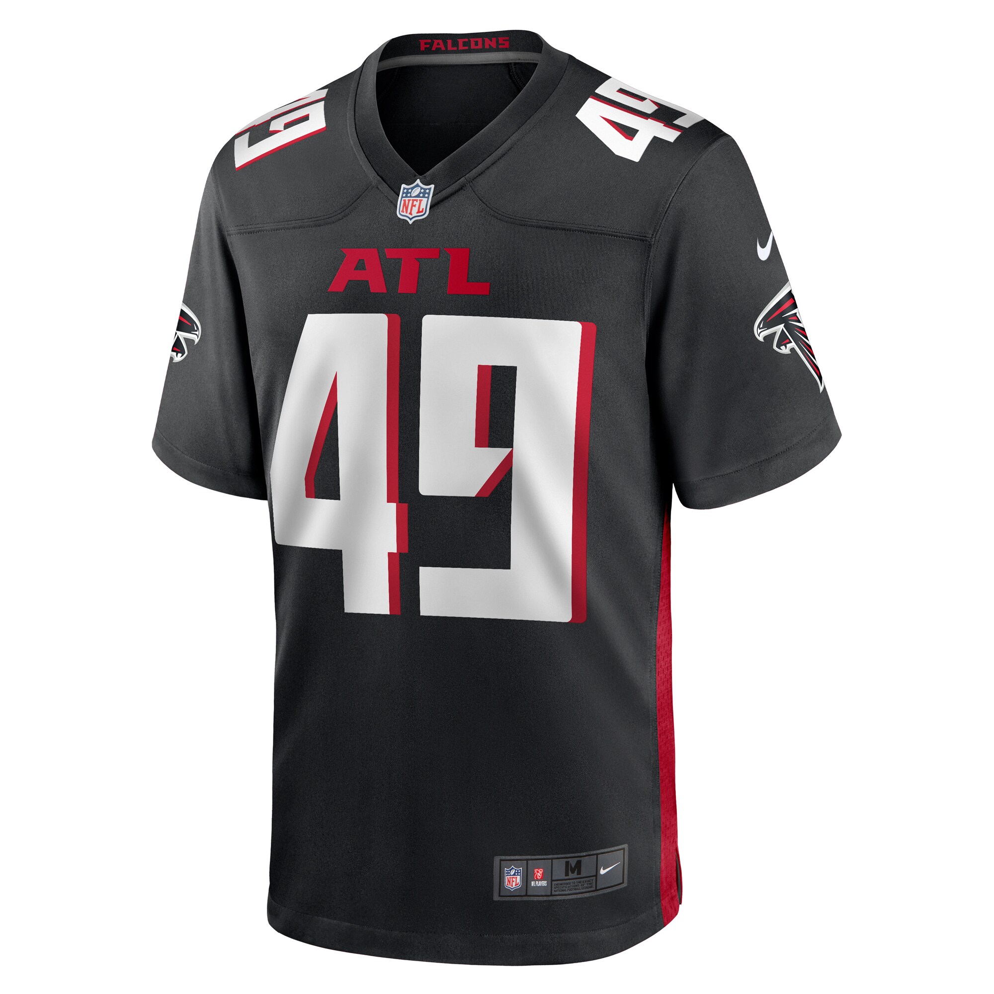 Liam McCullough Atlanta Falcons  Team Game Jersey -  Black