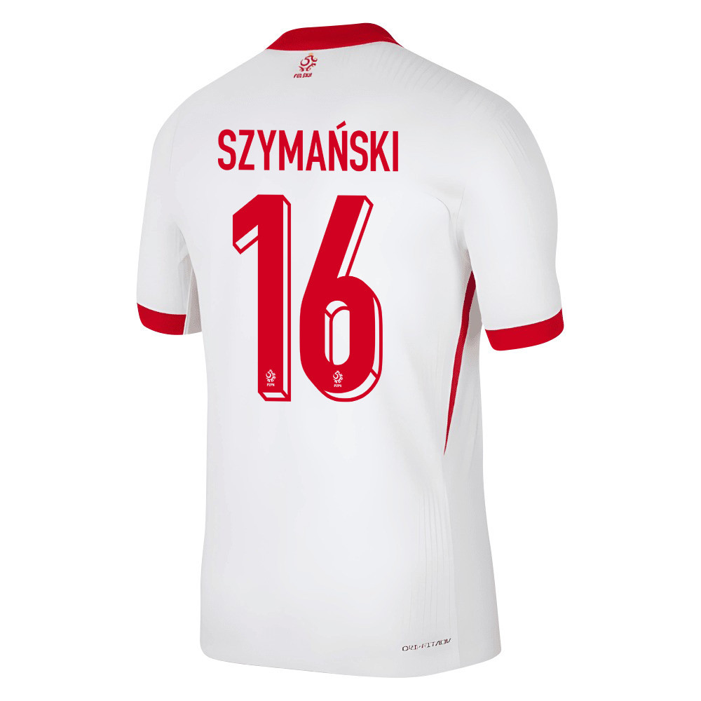 Damian Szymański 16 Poland National Team 2024/25 Home Men Jersey - White