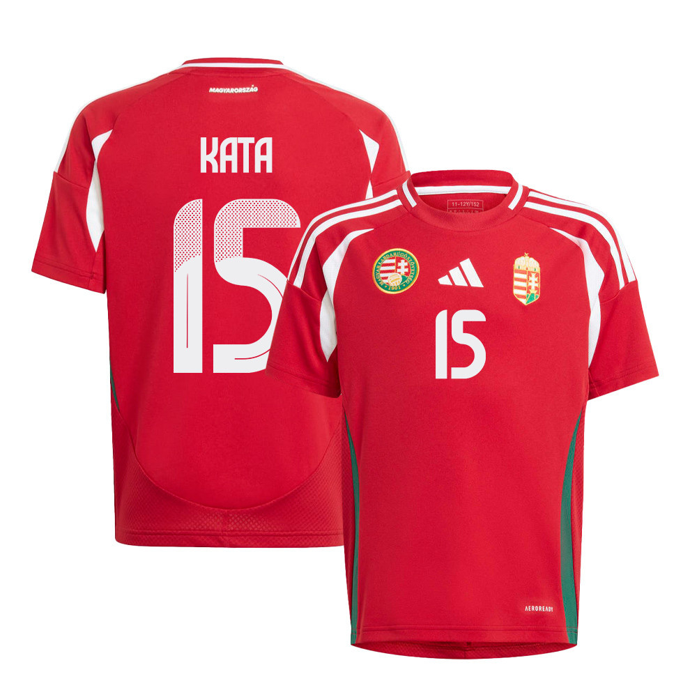 Mihály Kata 15 Hungary National Team 2024/25 Home YOUTH Jersey - Red