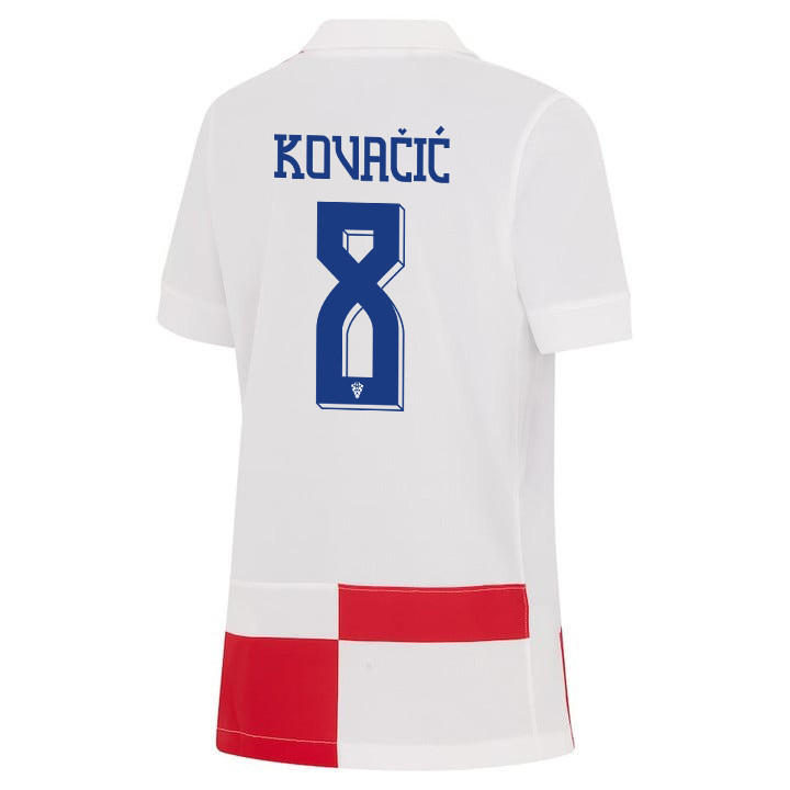 Mateo Kovačić 8 Croatia National Team 2024 Home YOUTH Jersey - White