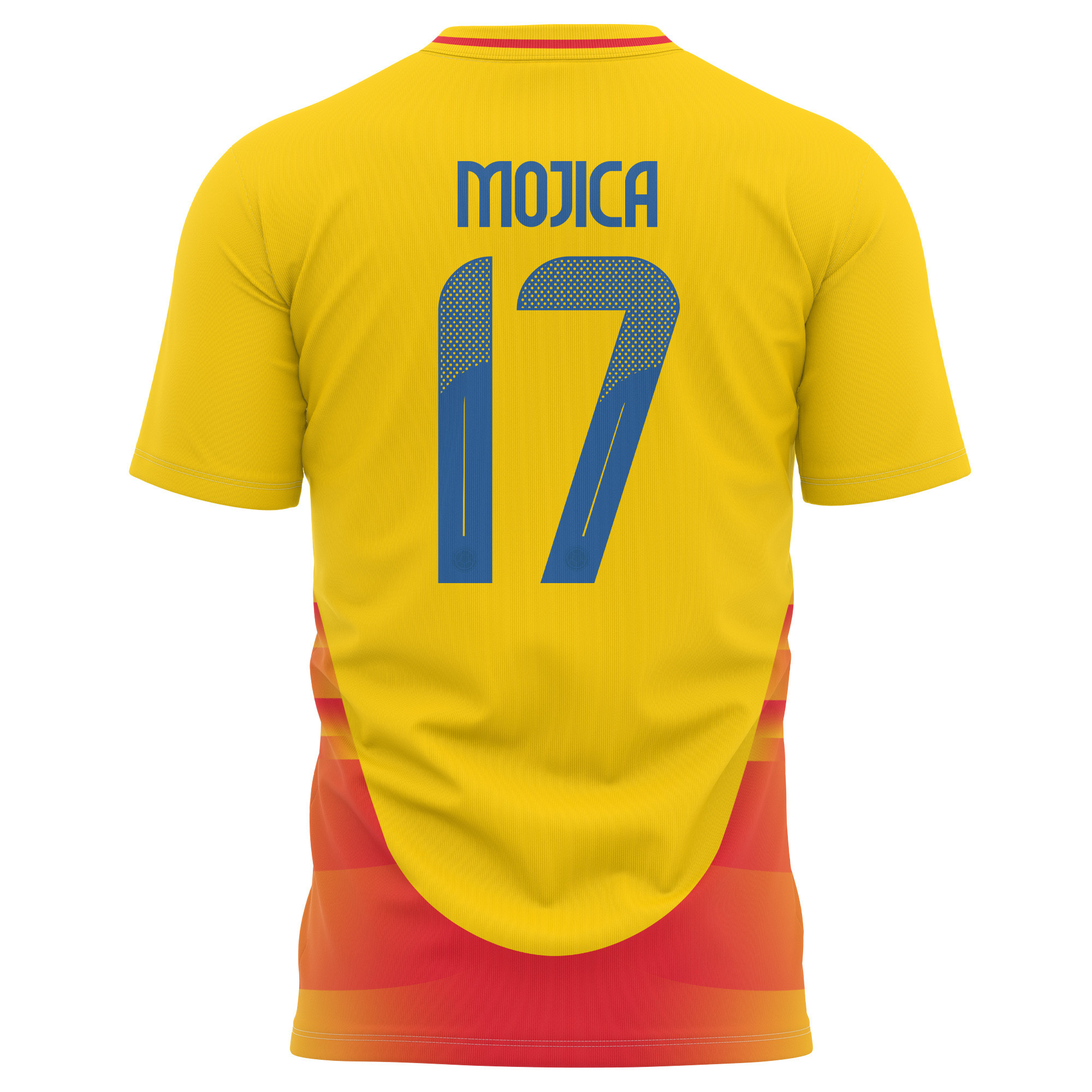 Johan Mojica 17 Colombia National Team 2024 Home Kits AOP T-shirt - Yellow