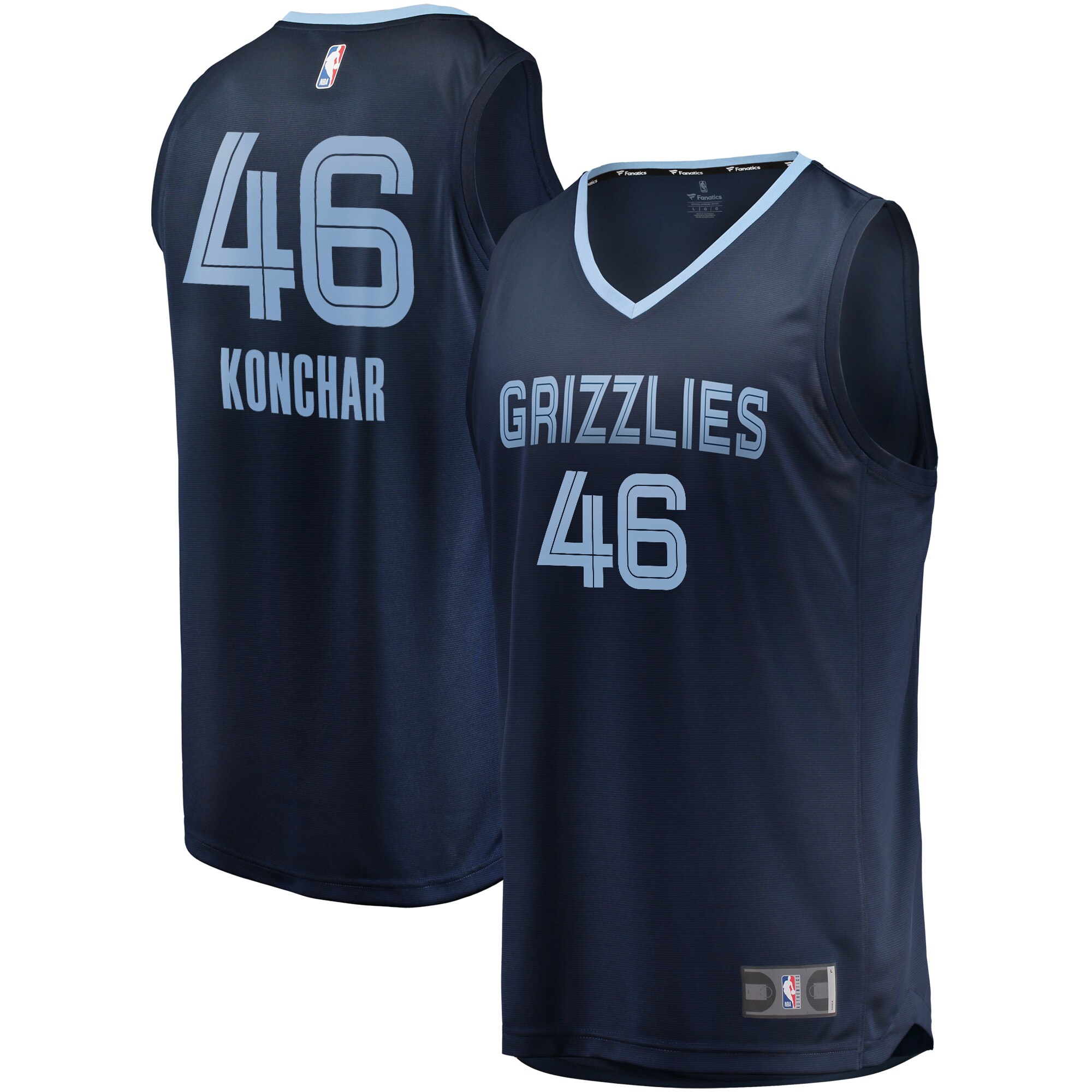 John Konchar Memphis Grizzlies Fanatics Fast Break Replica Jersey Navy - Icon Edition