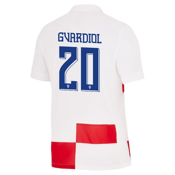 Joško Gvardiol 20 Croatia National Team 2024 Home Men Jersey - White