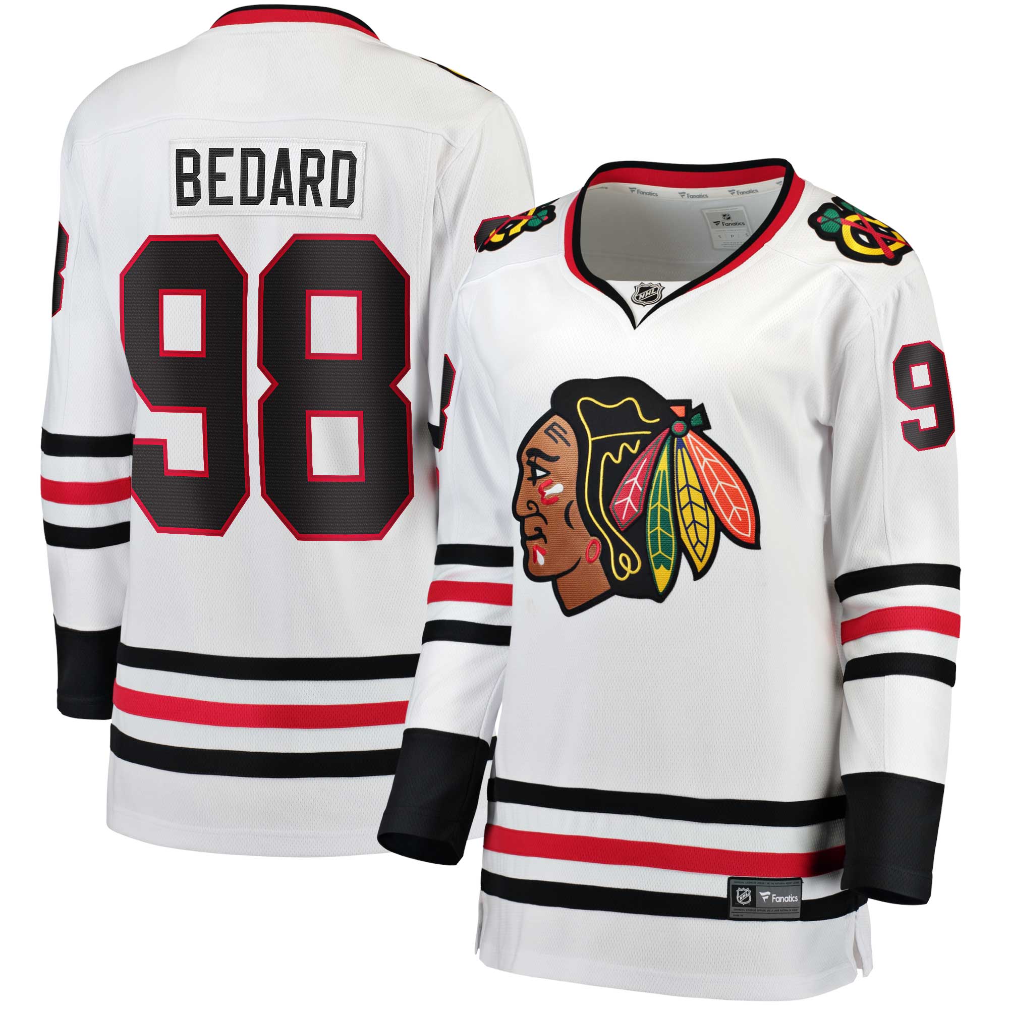 Connor Bedard Chicago Blackhawks Fanatics Women's Away Premier Breakaway Player Jersey - White