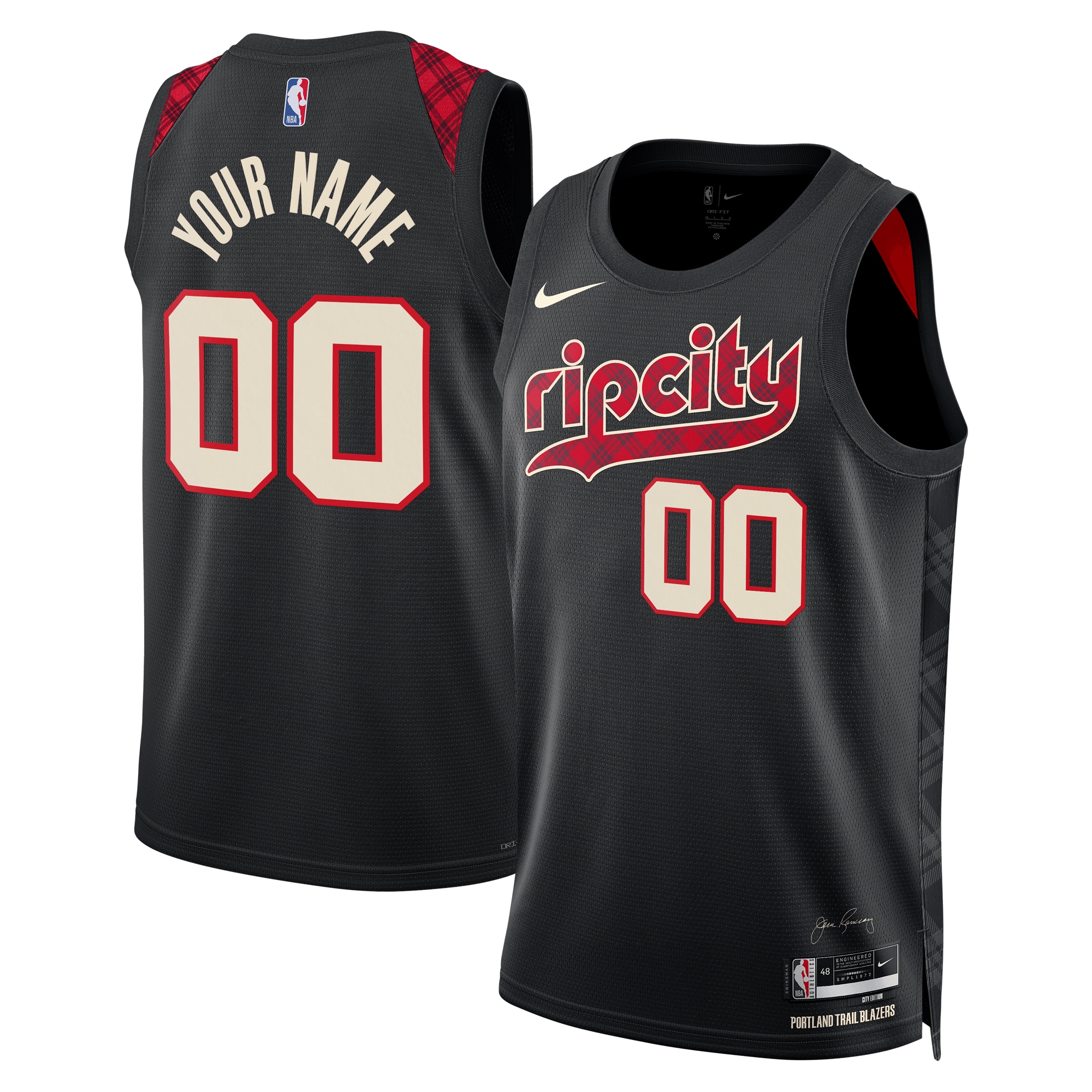 Portland Trail Blazers  Unisex 2023\/24 Custom Swingman Jersey - Black - City Edition