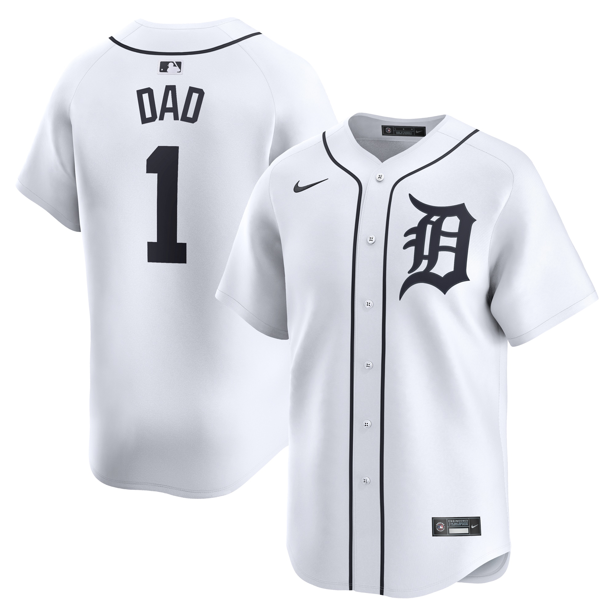 Detroit Tigers  #1 Dad Home Limited Jersey - White
