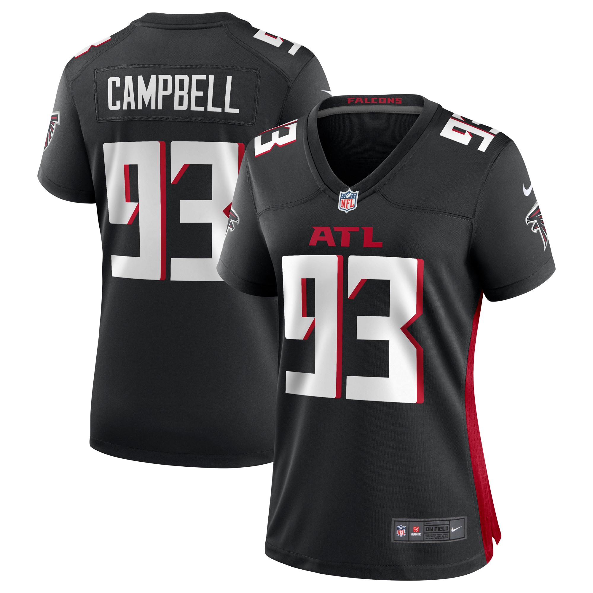 Calais Campbell Atlanta Falcons  Women's Game Player Jersey - Red