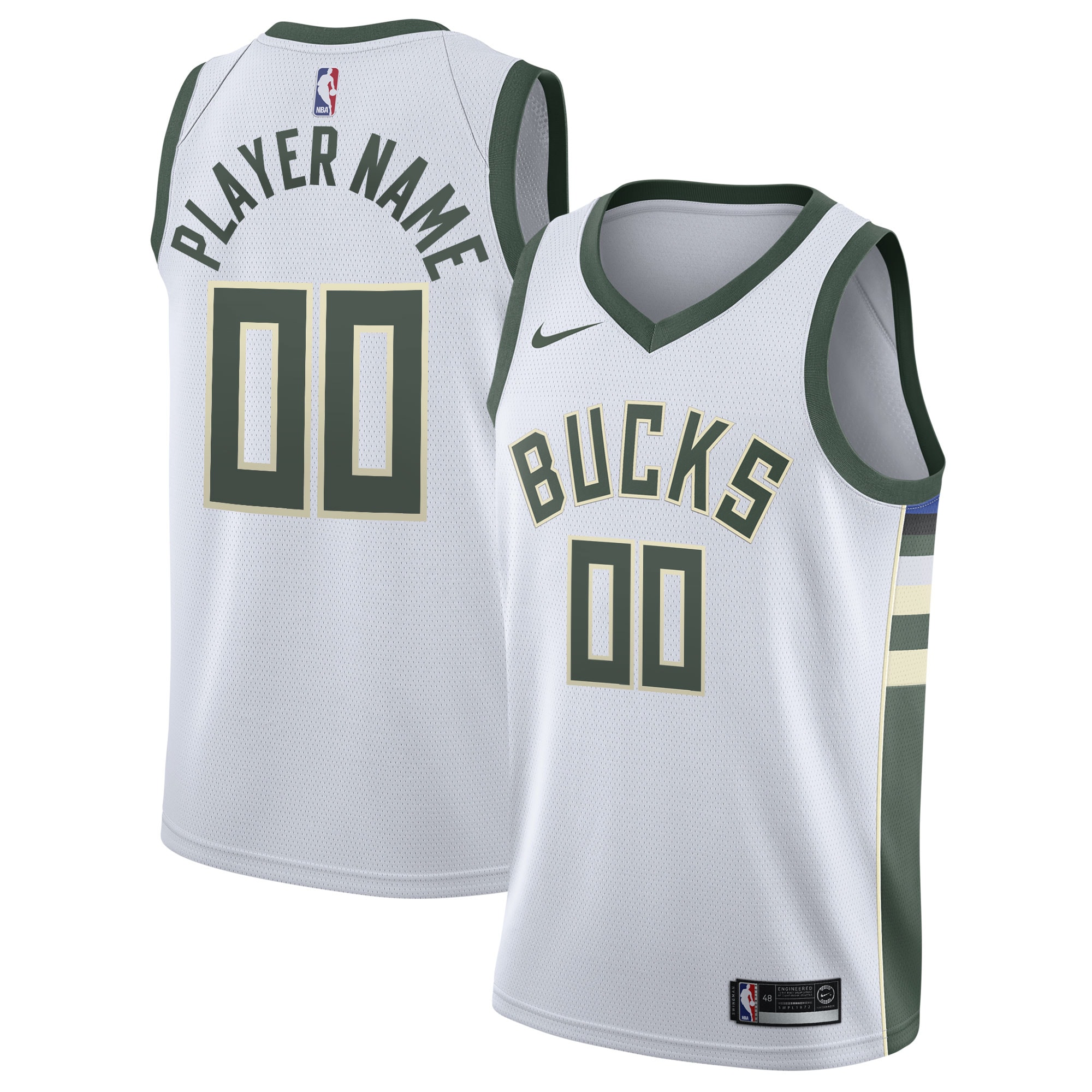 Milwaukee Bucks  2020\/21 Swingman Custom Jersey - Association Edition - White