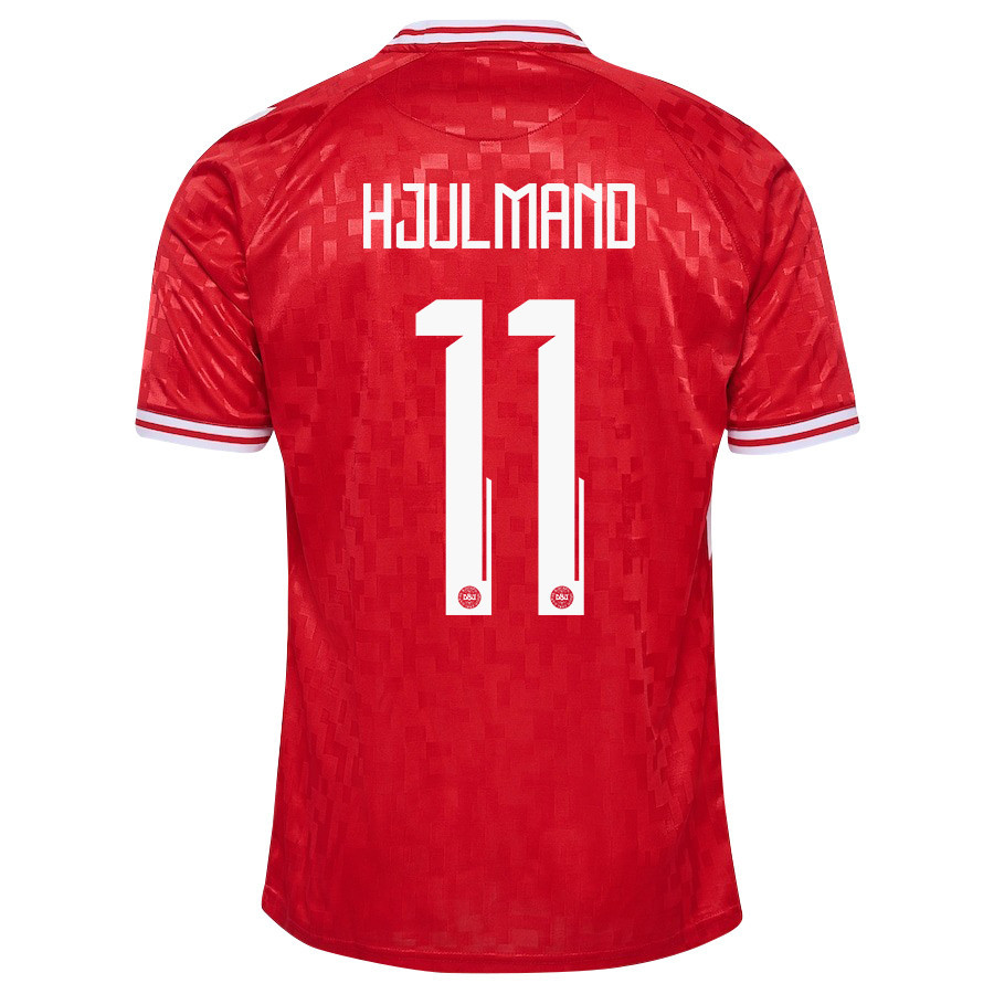 Morten Hjulmand 11 Denmark National Team 2024/25 Home Men Jersey - Red