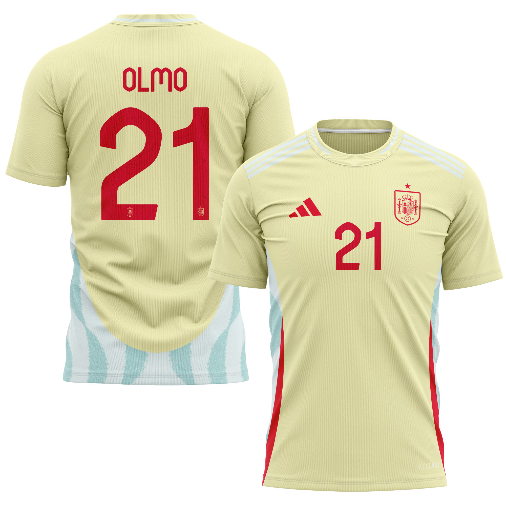 Dani Olmo 21 Spain National Team 2024 Away Kits AOP T-shirt - Yellow