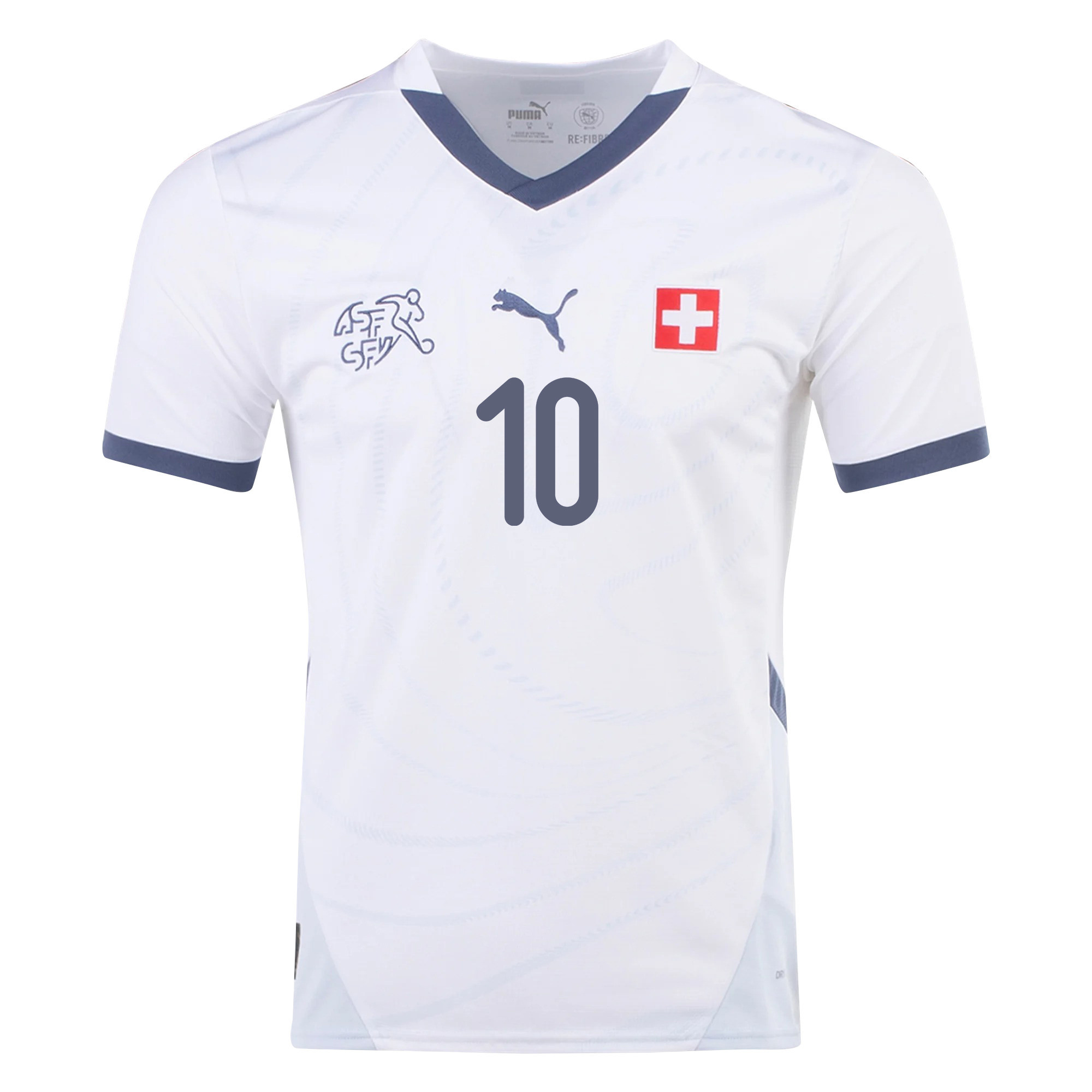 Granit Xhaka 10 Switzerland National Team 2024/25 Away Men Jersey - White